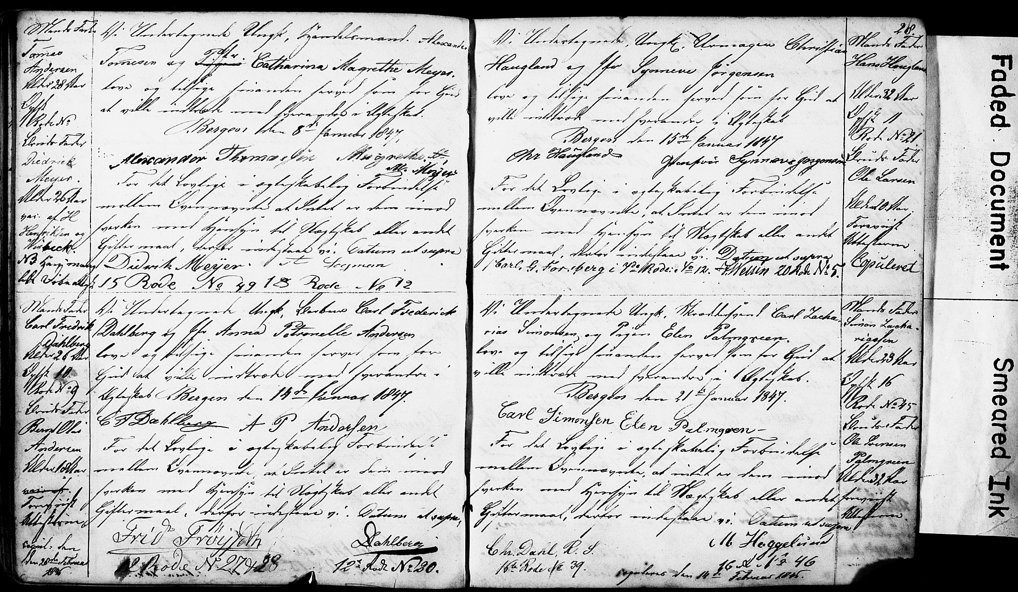 Domkirken sokneprestembete, AV/SAB-A-74801: Best man's statements no. II.5.4, 1845-1852, p. 28