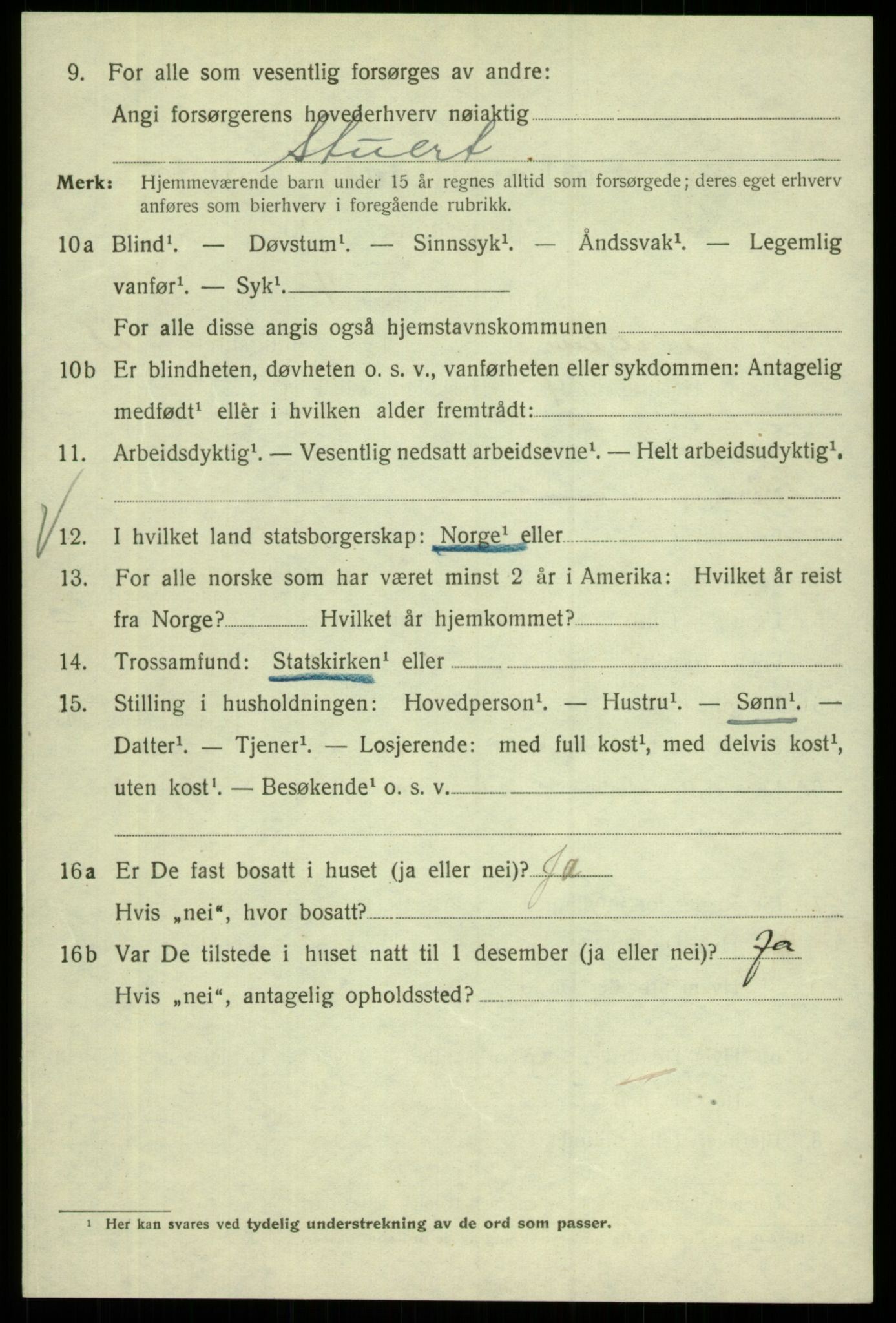 SAB, 1920 census for Bergen, 1920, p. 84547