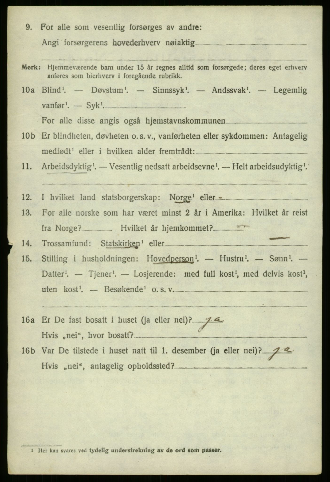 SAB, 1920 census for Hornindal, 1920, p. 519