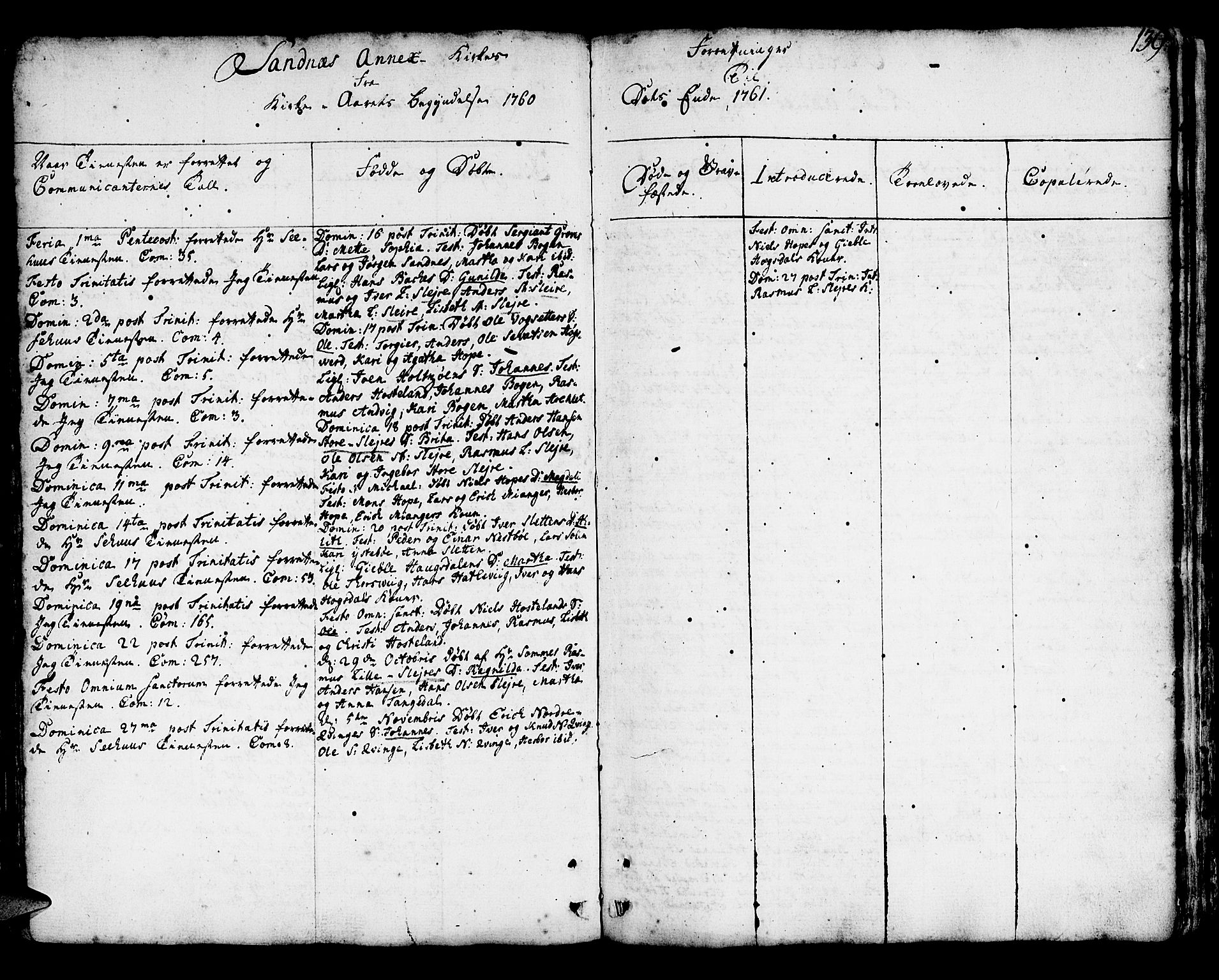 Lindås Sokneprestembete, SAB/A-76701/H/Haa: Parish register (official) no. A 3, 1748-1764, p. 139