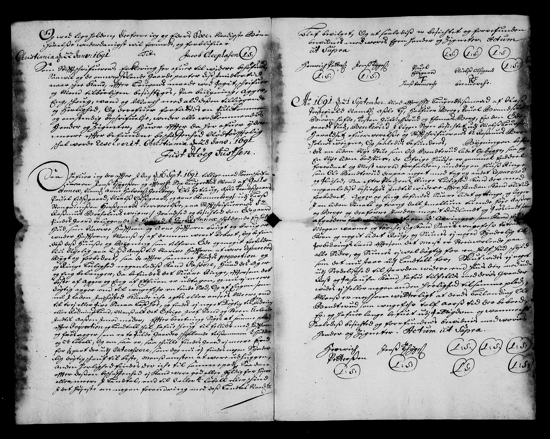 Stattholderembetet 1572-1771, RA/EA-2870/Af/L0004: Avskrifter av vedlegg til originale supplikker, nummerert i samsvar med supplikkbøkene, 1691-1694, p. 249