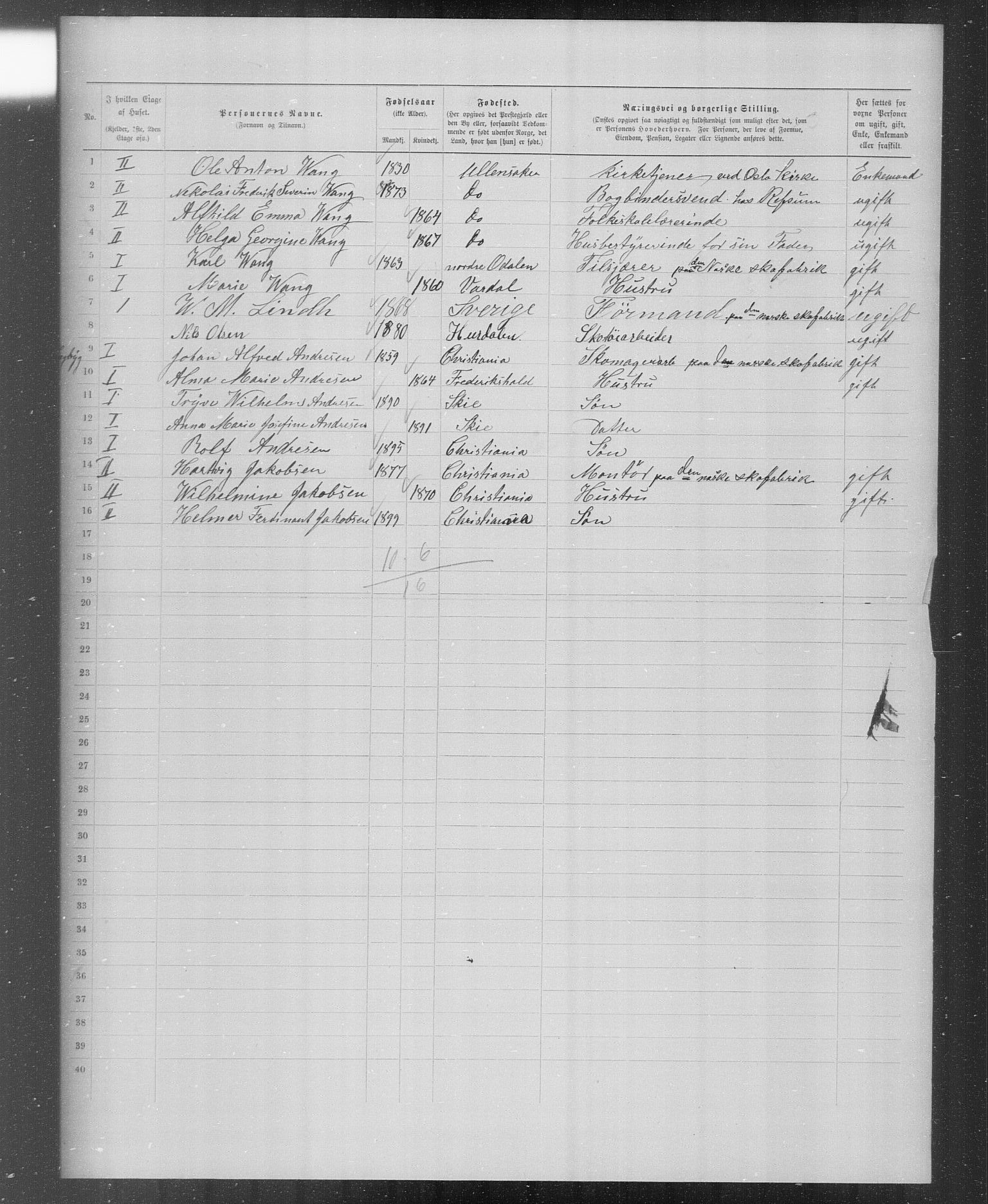 OBA, Municipal Census 1899 for Kristiania, 1899, p. 5099