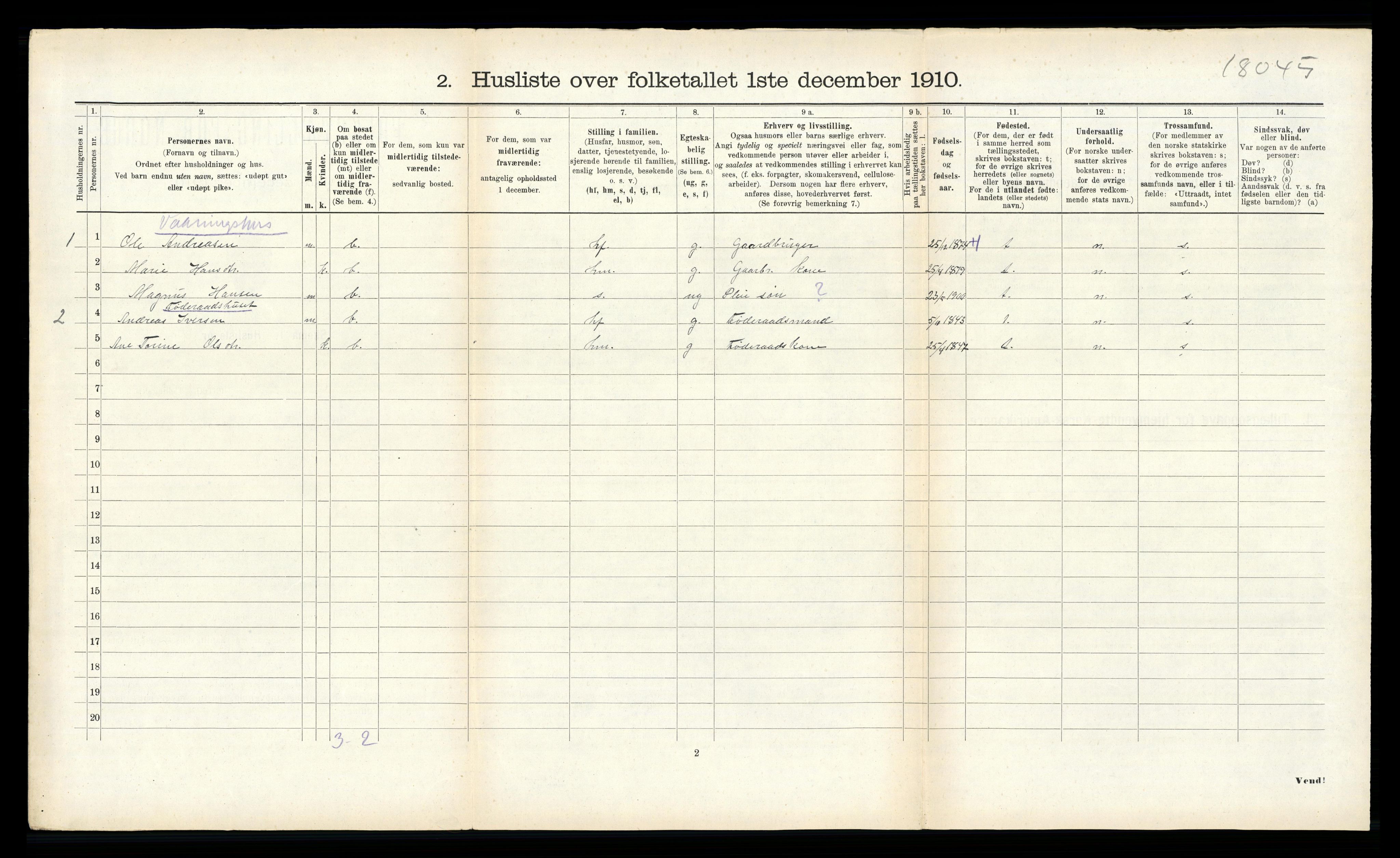 RA, 1910 census for Aukra, 1910, p. 417