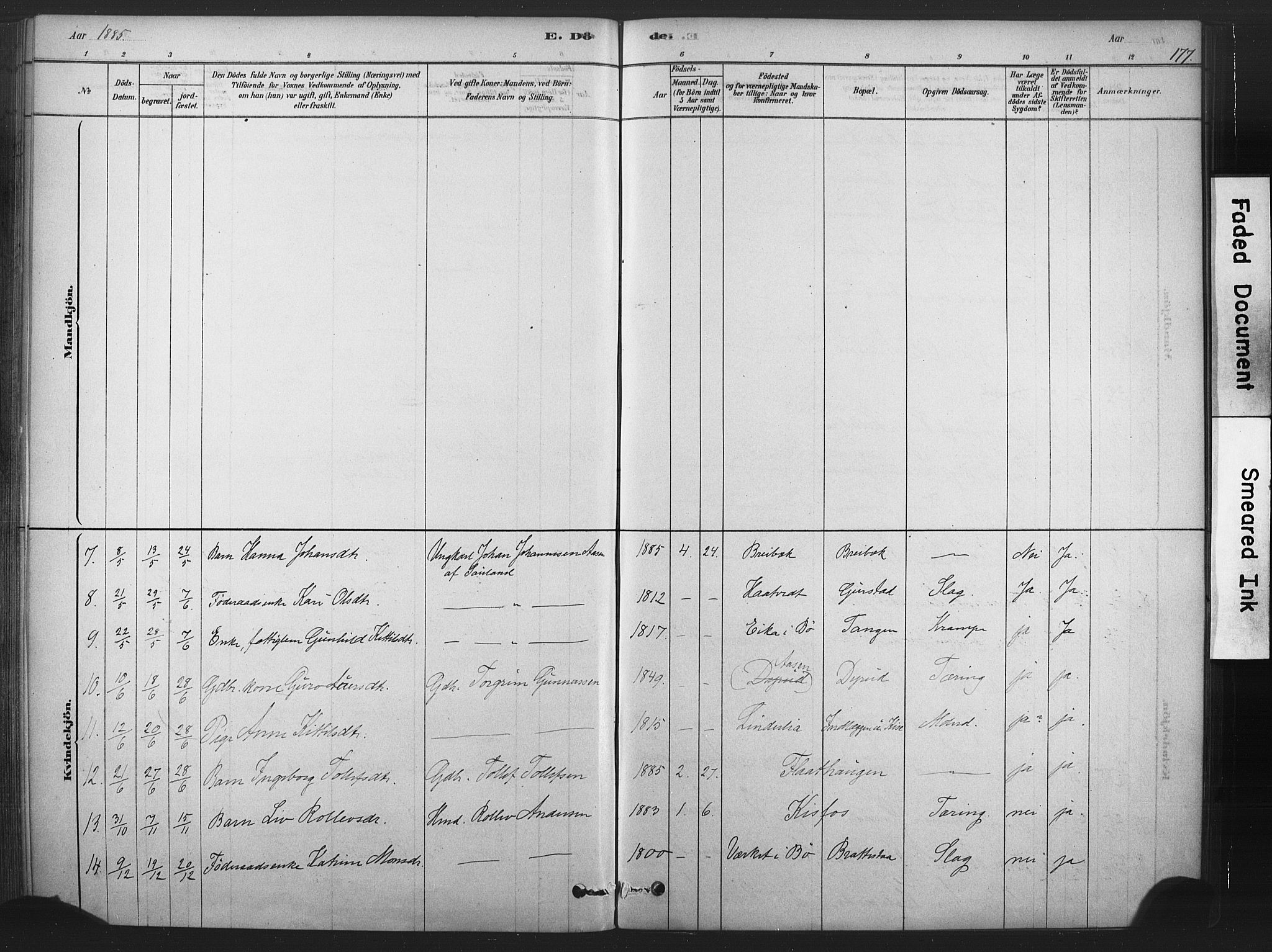 Sauherad kirkebøker, AV/SAKO-A-298/F/Fb/L0002: Parish register (official) no. II 2, 1878-1901, p. 177