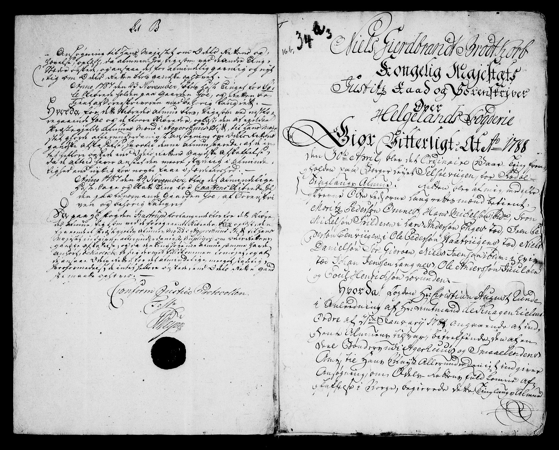Danske Kanselli, Skapsaker, AV/RA-EA-4061/F/L0108: Skap 16, pakke 31, litra B, 1787-1788, p. 123