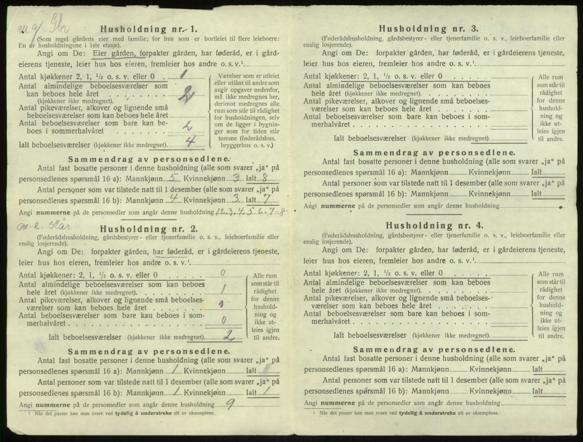 SAB, 1920 census for Brekke, 1920, p. 34