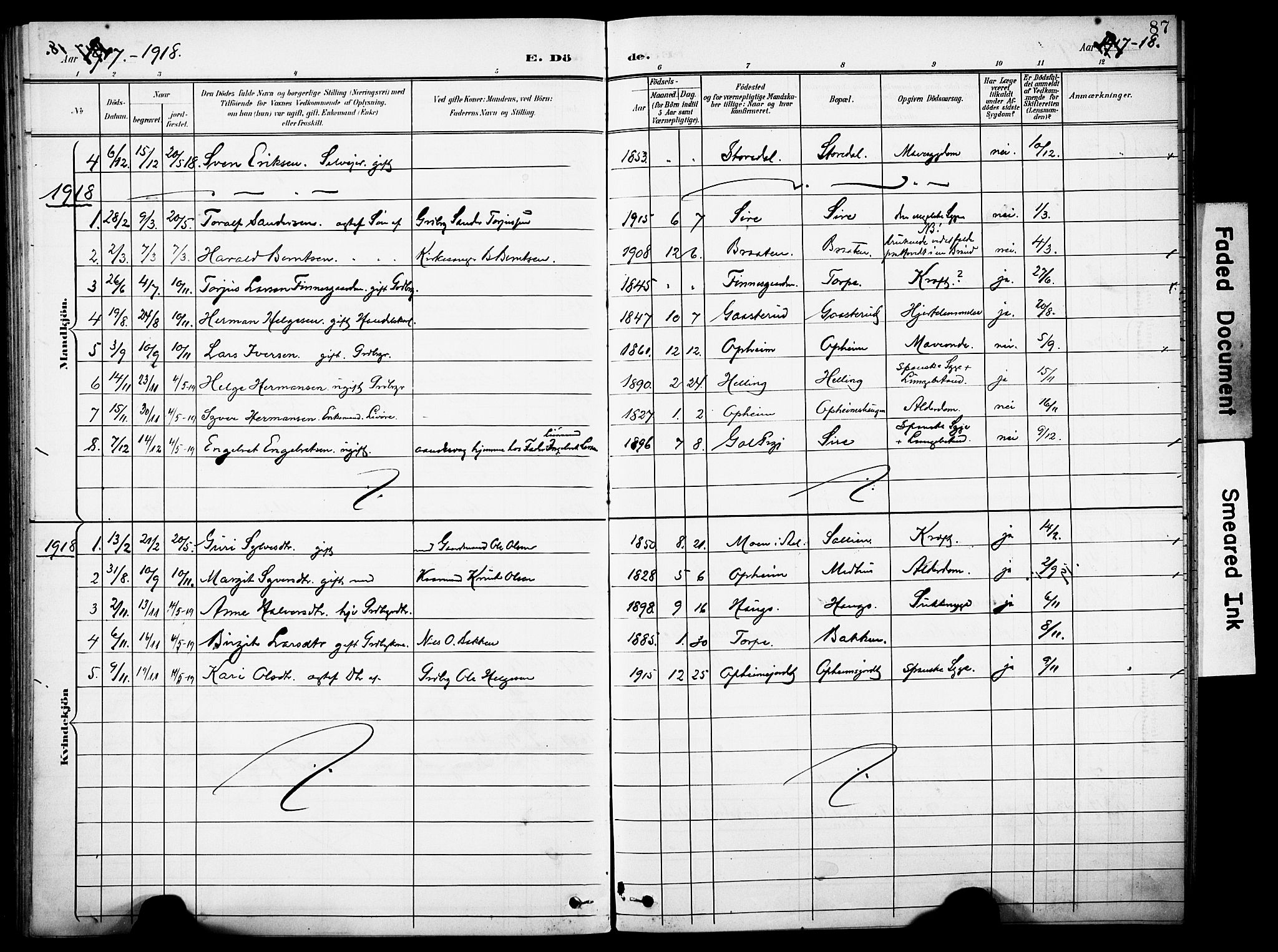 Ål kirkebøker, AV/SAKO-A-249/F/Fb/L0002: Parish register (official) no. II 2, 1900-1933, p. 87