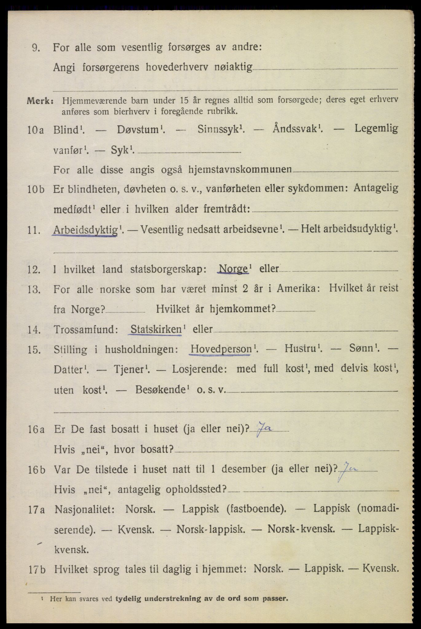 SAT, 1920 census for Ankenes, 1920, p. 6810