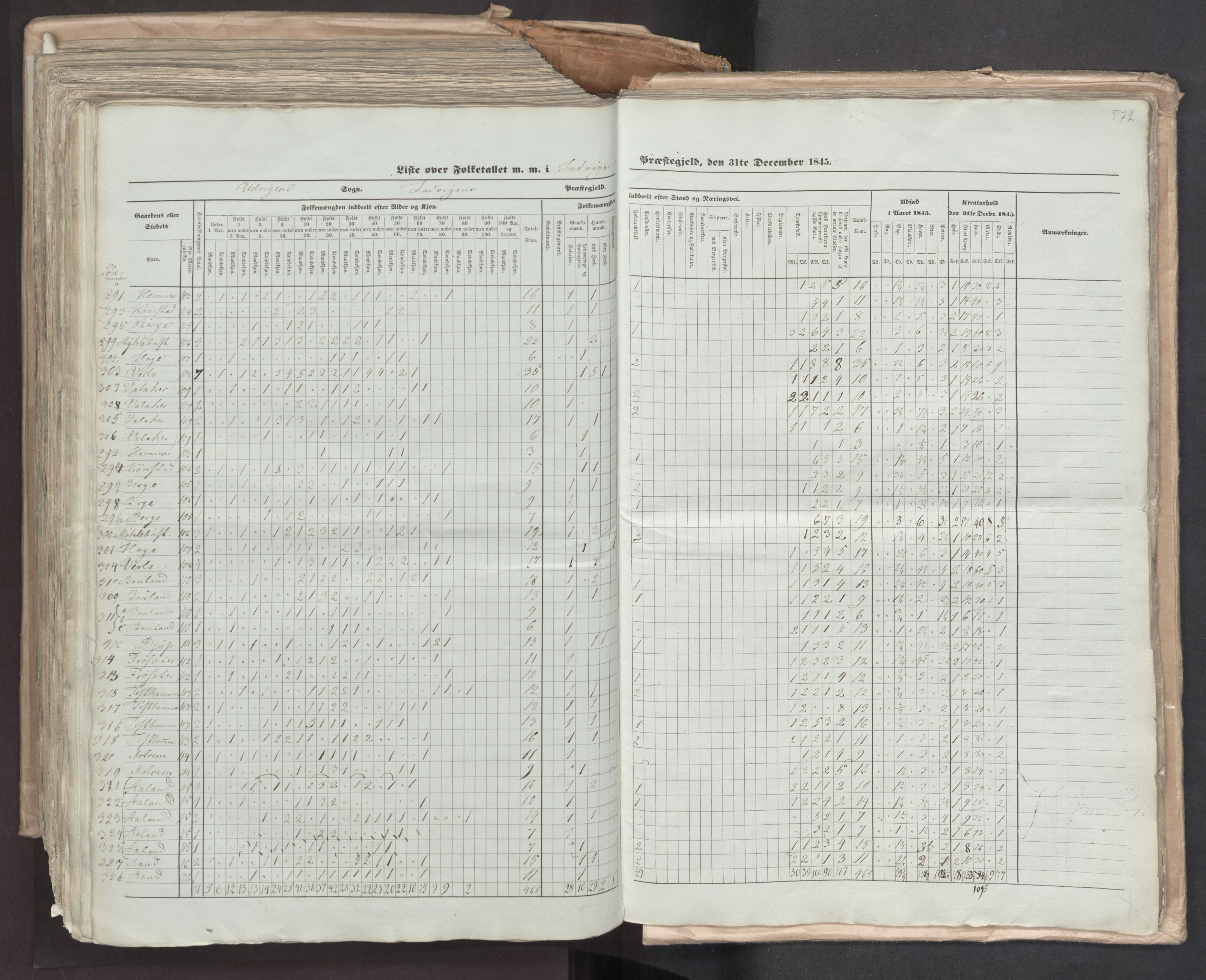 RA, Census 1845, vol. 7: Søndre Bergenhus amt og Nordre Bergenhus amt, 1845, p. 572