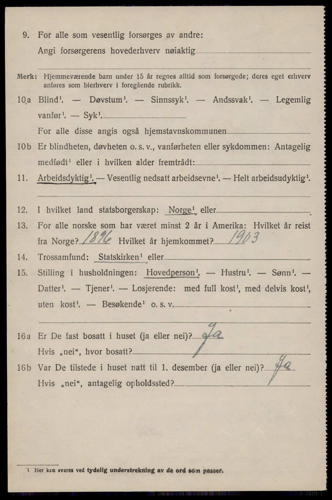 SAST, 1920 census for Skjold, 1920, p. 3915