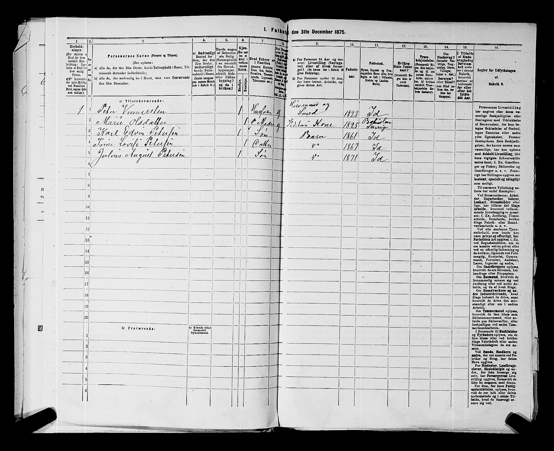 RA, 1875 census for 0117P Idd, 1875, p. 390