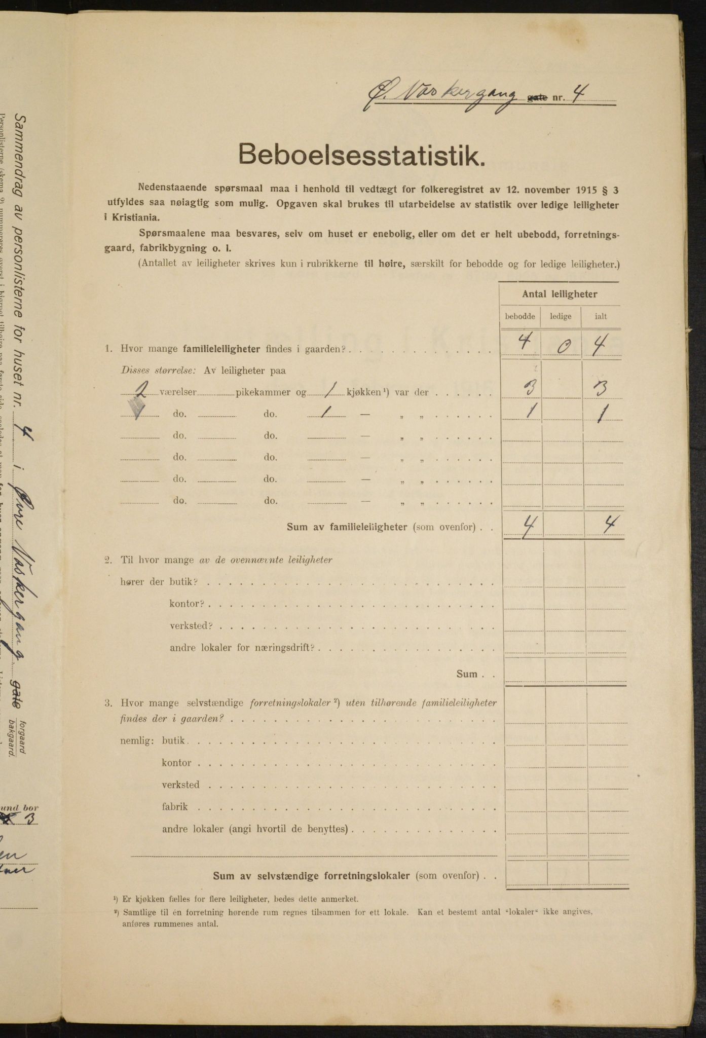 OBA, Municipal Census 1916 for Kristiania, 1916, p. 133736