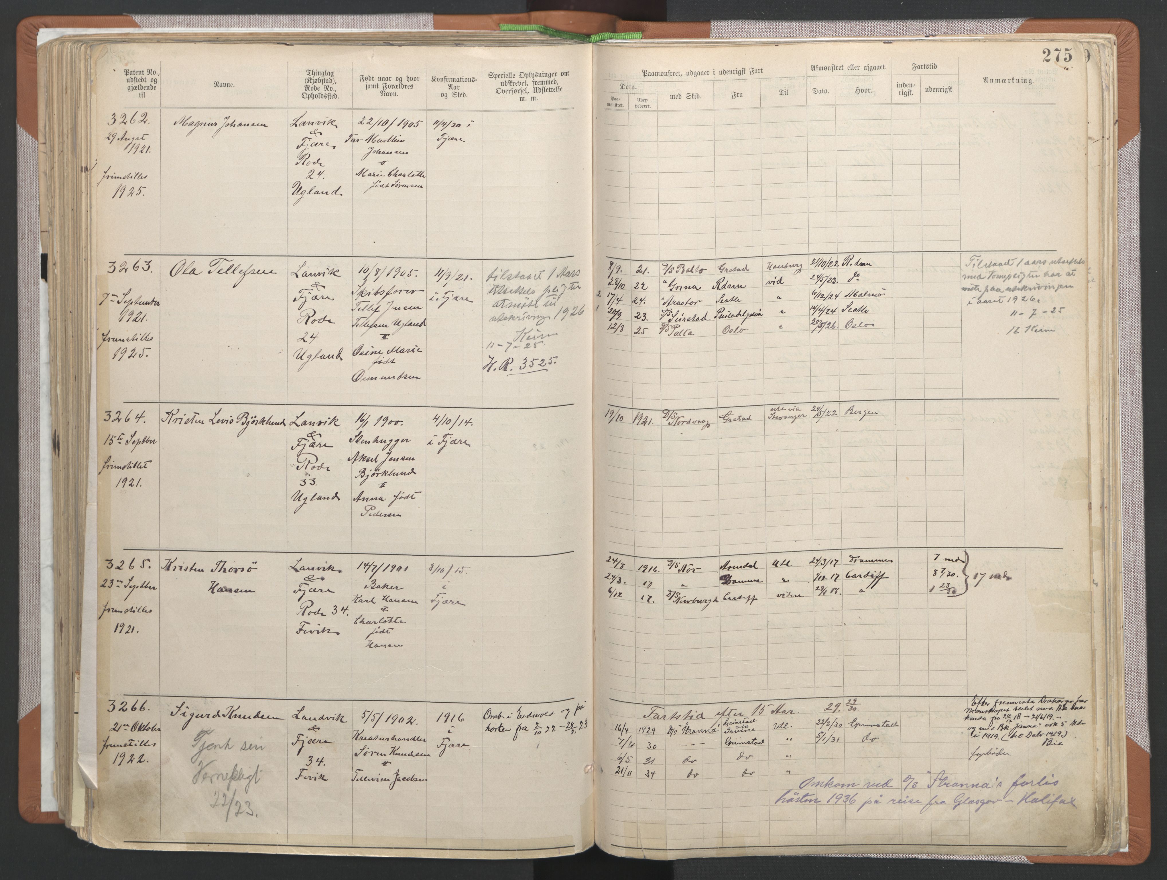 Grimstad mønstringskrets, SAK/2031-0013/F/Fa/L0006: Annotasjonsrulle nr 1911-3453 med register, V-19, 1892-1939, p. 333