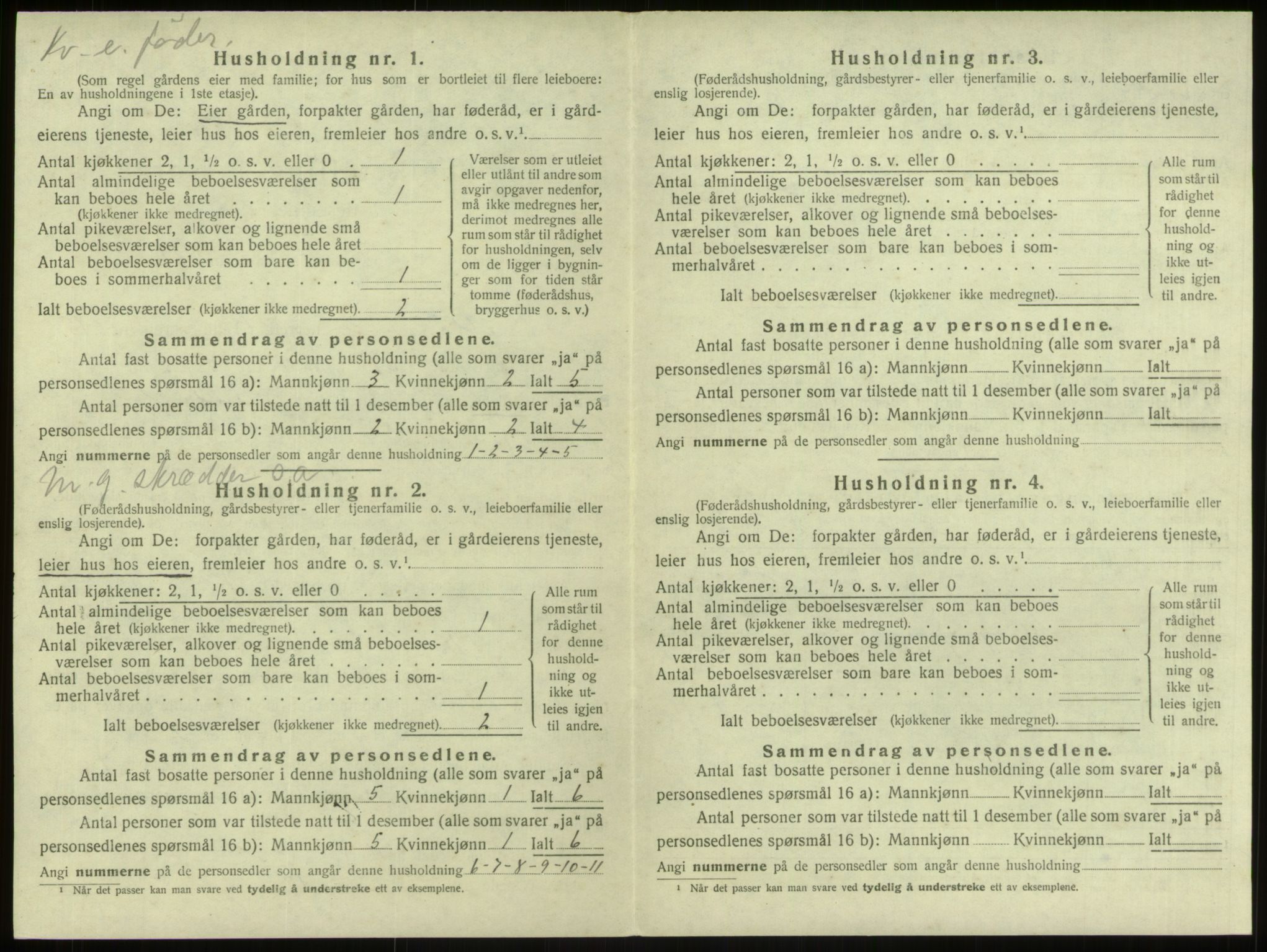 SAB, 1920 census for Manger, 1920, p. 1175