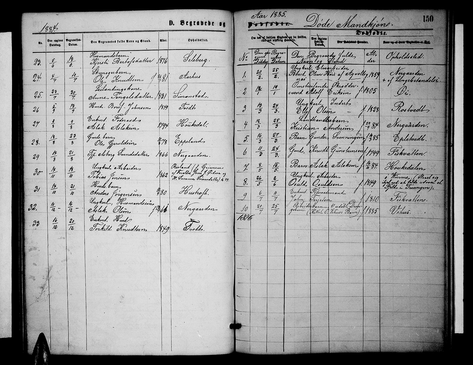 Åmli sokneprestkontor, SAK/1111-0050/F/Fb/Fbc/L0003: Parish register (copy) no. B 3, 1868-1888, p. 150