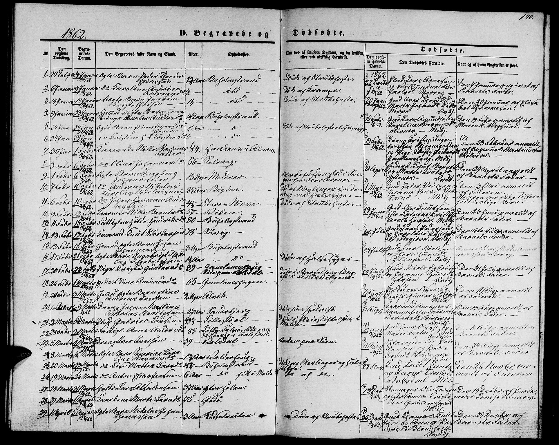 Ministerialprotokoller, klokkerbøker og fødselsregistre - Møre og Romsdal, SAT/A-1454/528/L0427: Parish register (copy) no. 528C08, 1855-1864, p. 190
