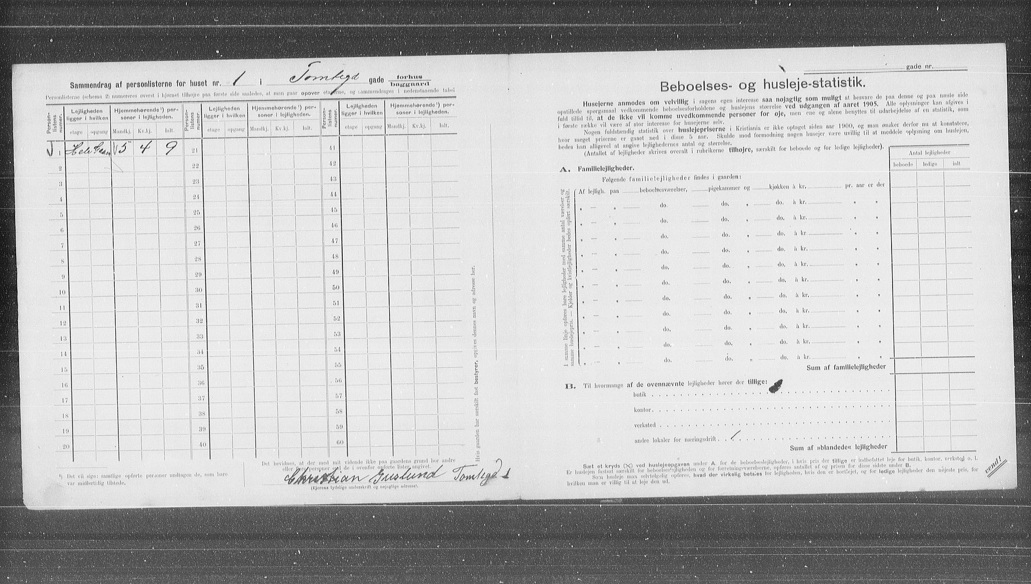 OBA, Municipal Census 1905 for Kristiania, 1905, p. 59446