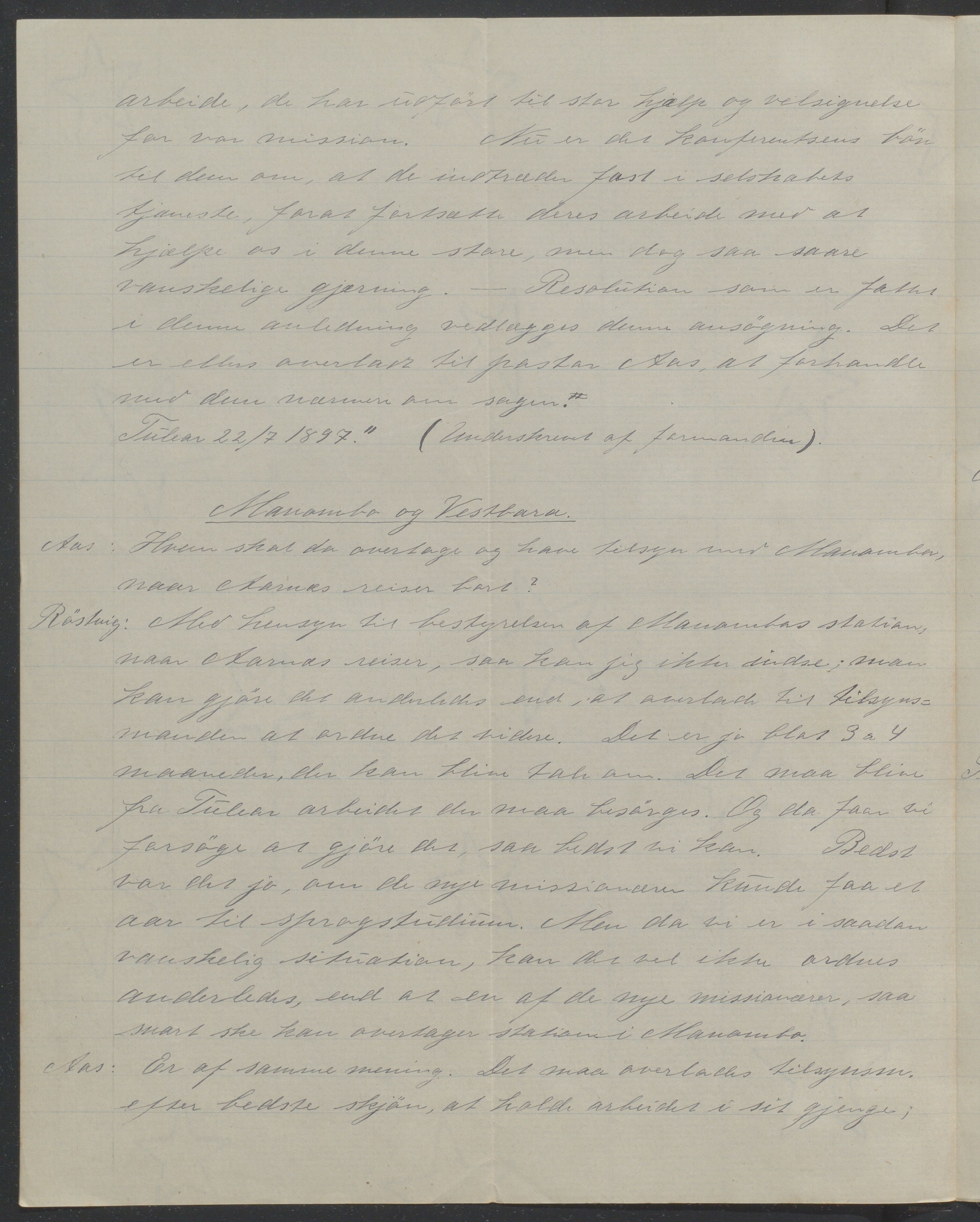 Det Norske Misjonsselskap - hovedadministrasjonen, VID/MA-A-1045/D/Da/Daa/L0041/0010: Konferansereferat og årsberetninger / Konferansereferat fra Vest-Madagaskar., 1897