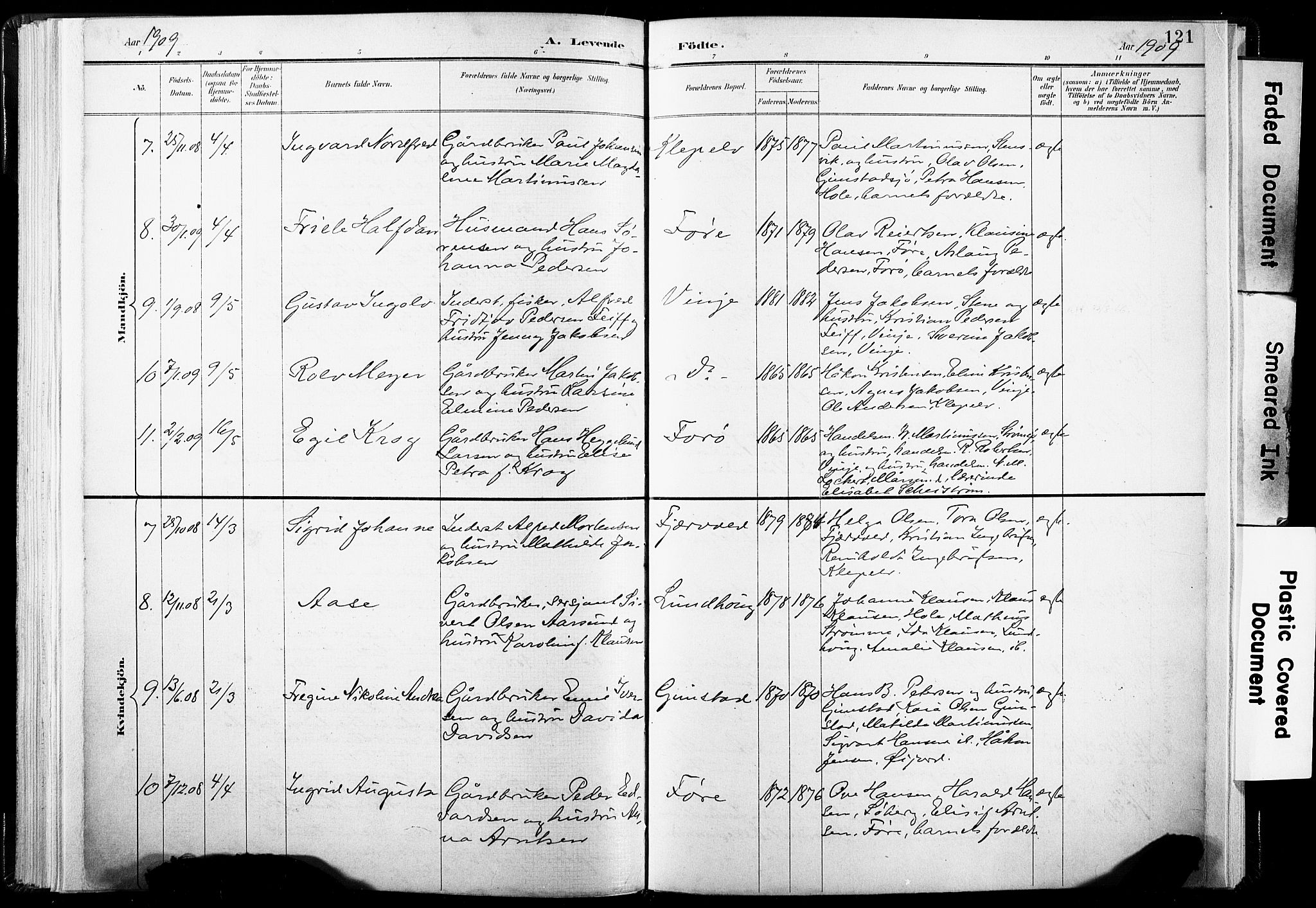 Ministerialprotokoller, klokkerbøker og fødselsregistre - Nordland, AV/SAT-A-1459/891/L1304: Parish register (official) no. 891A09, 1895-1921, p. 121