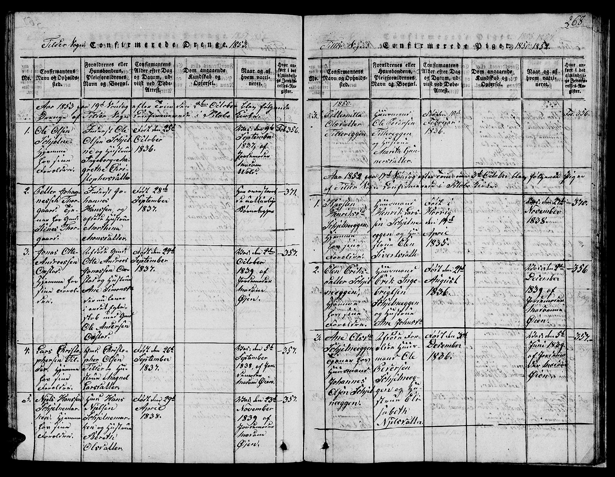 Ministerialprotokoller, klokkerbøker og fødselsregistre - Sør-Trøndelag, SAT/A-1456/621/L0458: Parish register (copy) no. 621C01, 1816-1865, p. 268