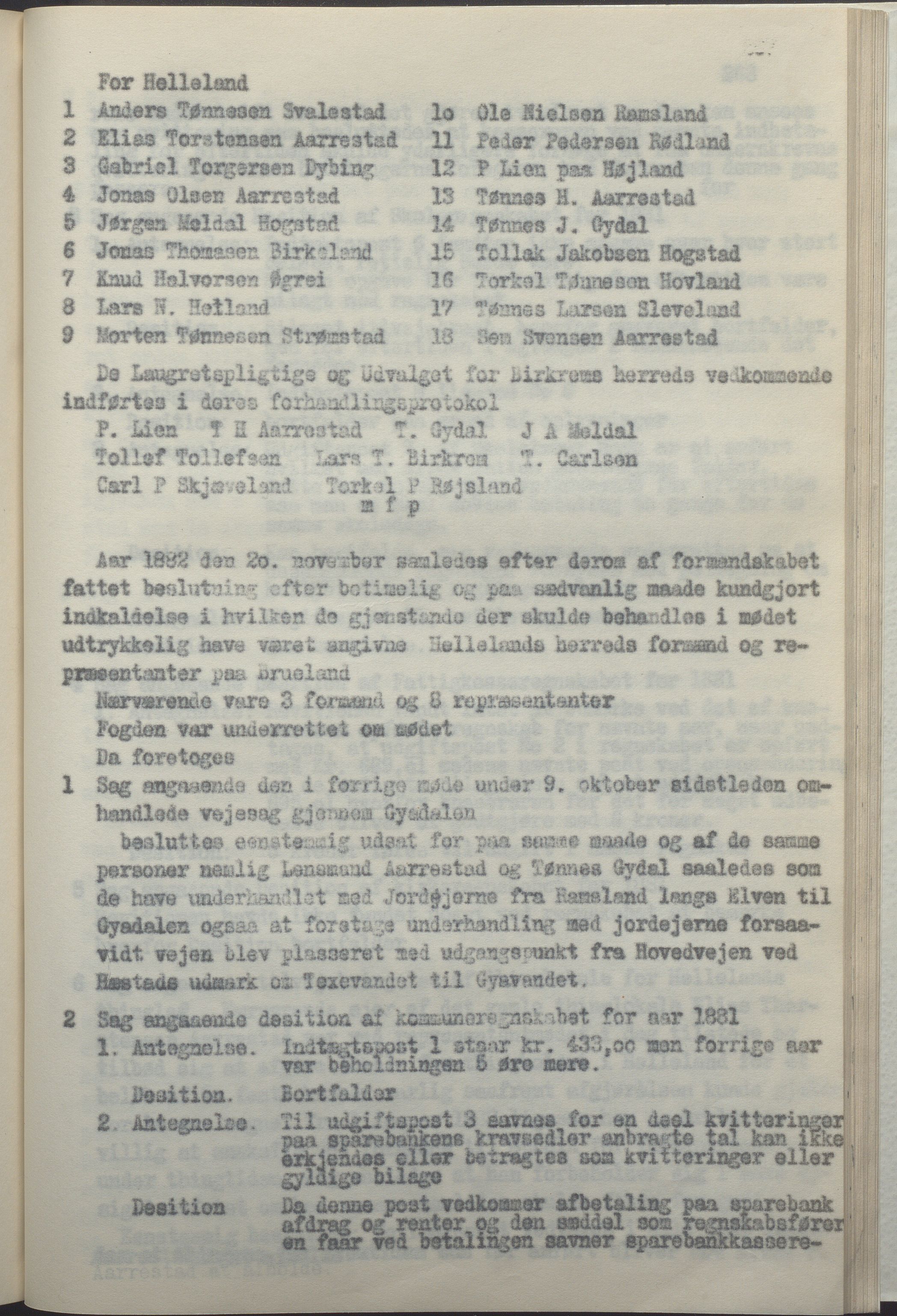 Helleland kommune - Formannskapet, IKAR/K-100479/A/Ab/L0002: Avskrift av møtebok, 1866-1887, p. 267