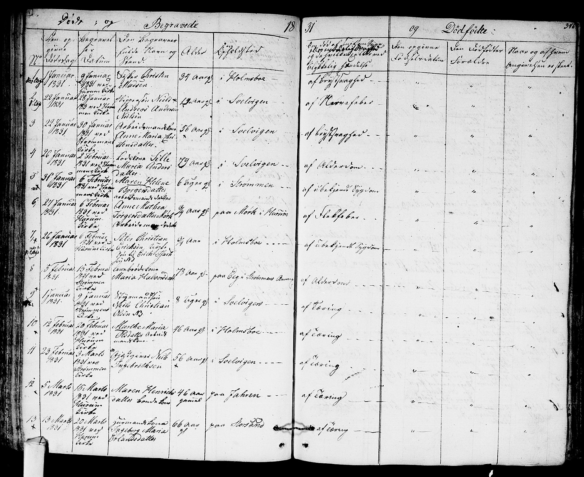 Hurum kirkebøker, SAKO/A-229/F/Fa/L0010: Parish register (official) no. 10, 1827-1846, p. 346