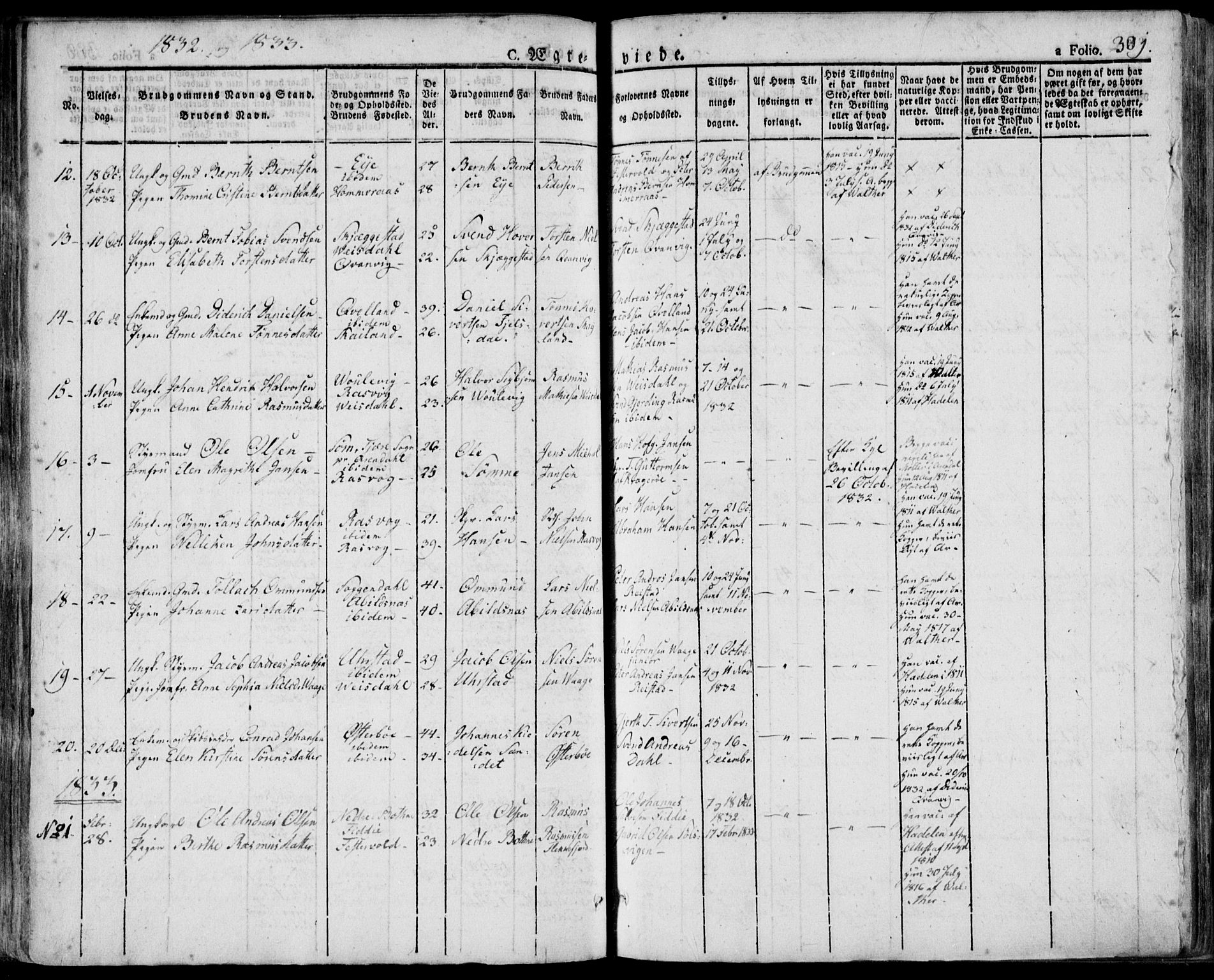 Flekkefjord sokneprestkontor, AV/SAK-1111-0012/F/Fa/Fac/L0003: Parish register (official) no. A 3, 1826-1841, p. 301