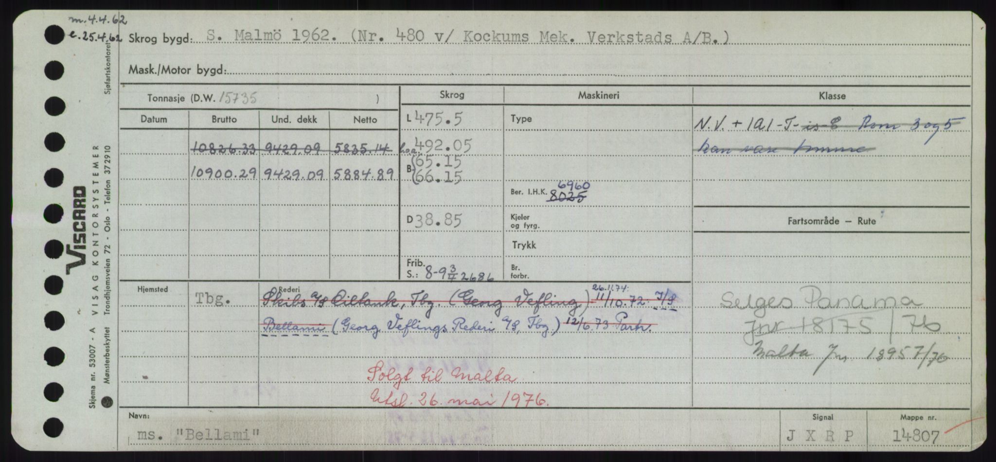 Sjøfartsdirektoratet med forløpere, Skipsmålingen, AV/RA-S-1627/H/Hd/L0003: Fartøy, B-Bev, p. 525