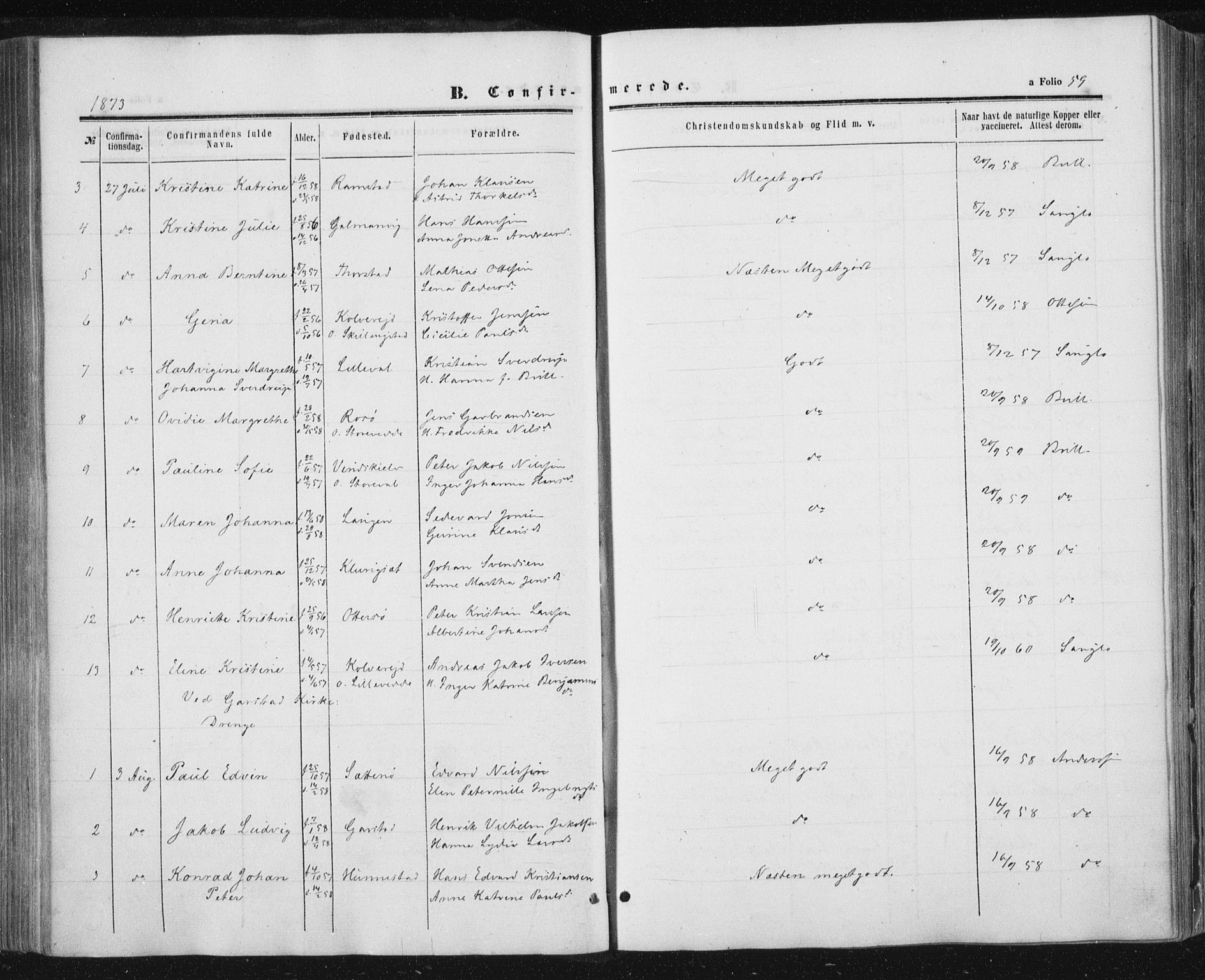 Ministerialprotokoller, klokkerbøker og fødselsregistre - Nord-Trøndelag, AV/SAT-A-1458/784/L0670: Parish register (official) no. 784A05, 1860-1876, p. 59