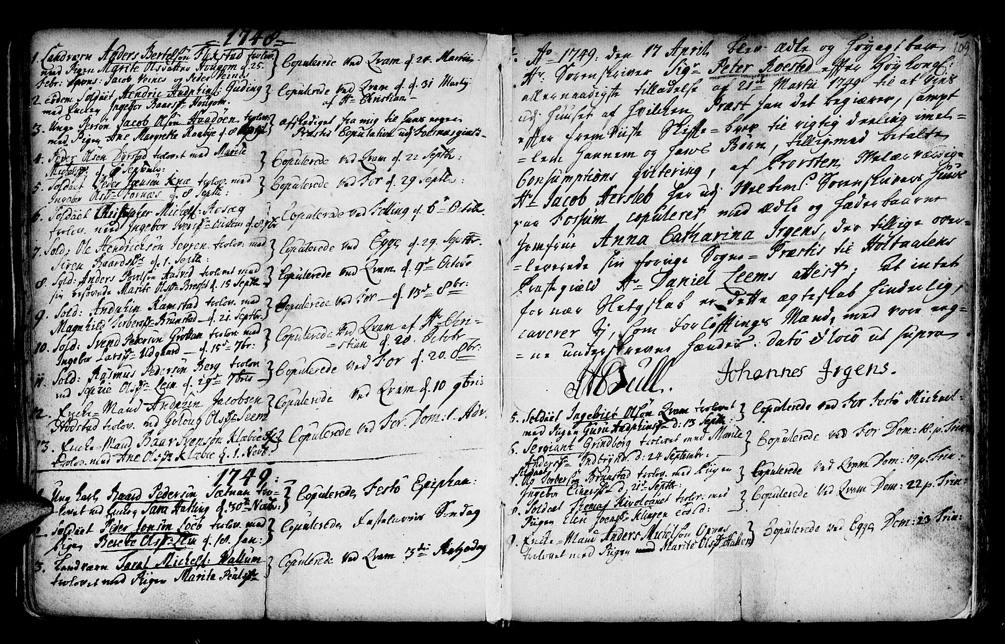 Ministerialprotokoller, klokkerbøker og fødselsregistre - Nord-Trøndelag, SAT/A-1458/746/L0439: Parish register (official) no. 746A01, 1688-1759, p. 109
