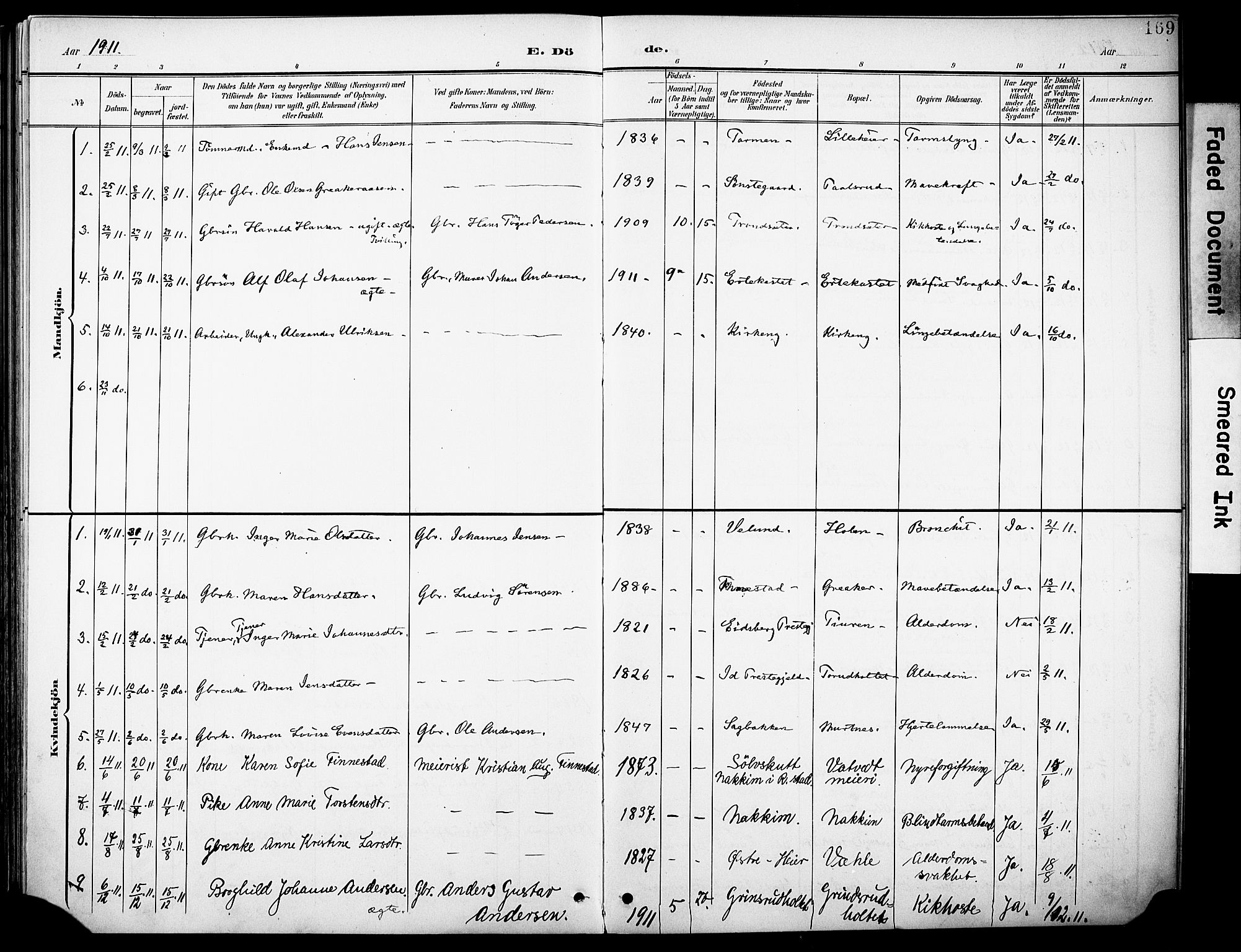 Rakkestad prestekontor Kirkebøker, AV/SAO-A-2008/F/Fb/L0002: Parish register (official) no. II 2, 1900-1920, p. 169