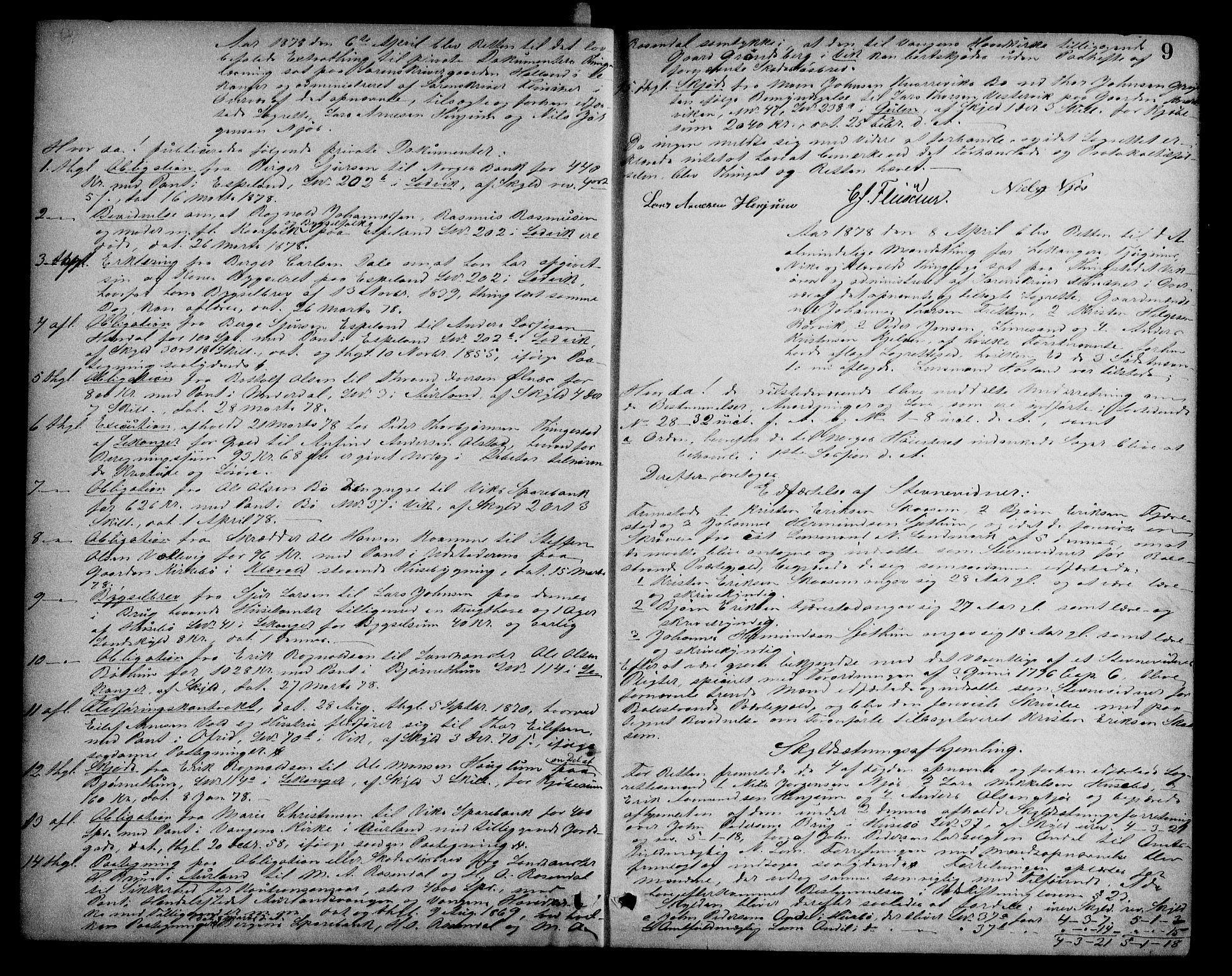 Ytre Sogn tingrett, AV/SAB-A-2601/1/F/Fa/L0054: Tingbok (justisprotokoll), 1877-1887, p. 8b-9a