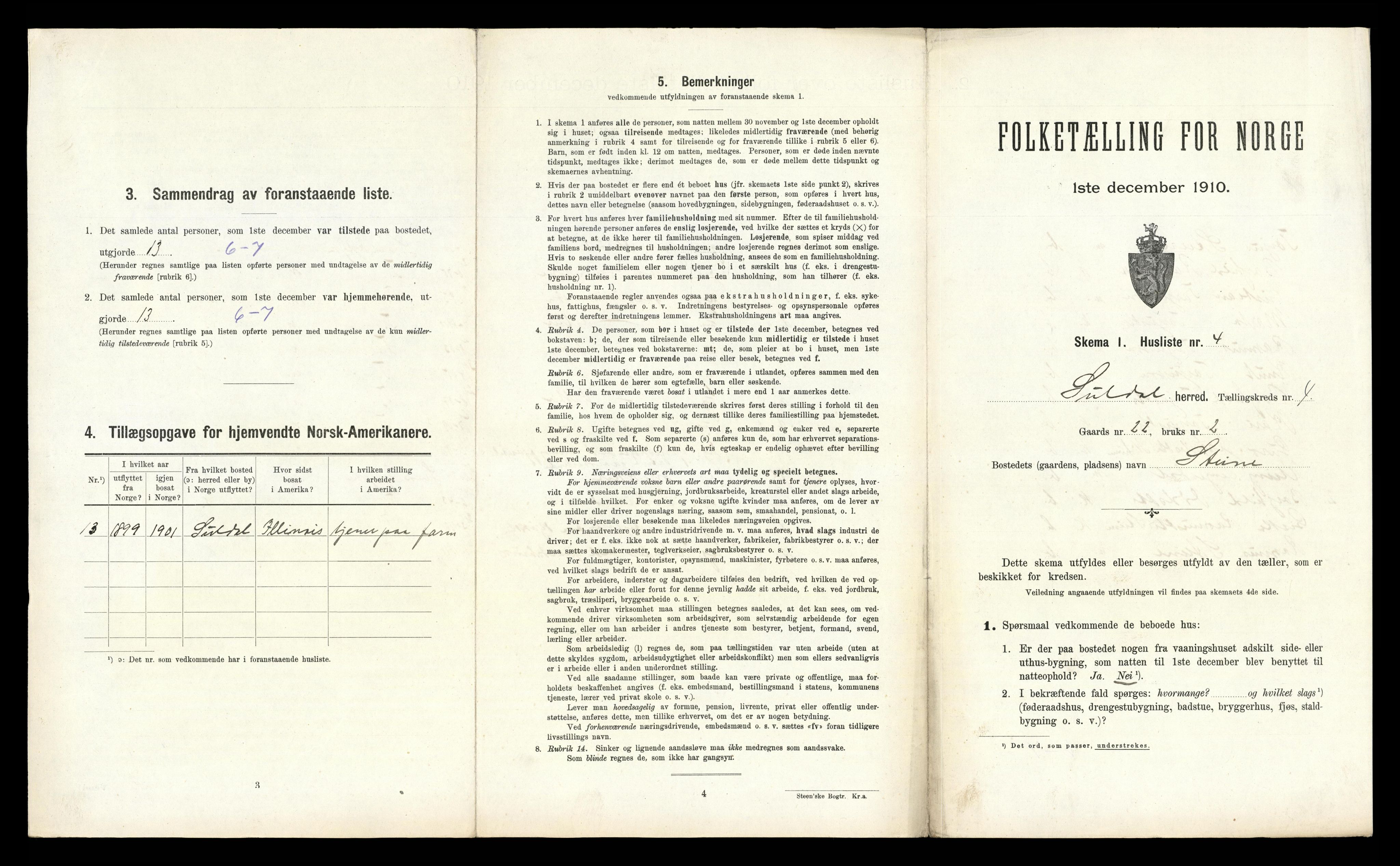 RA, 1910 census for Suldal, 1910, p. 201