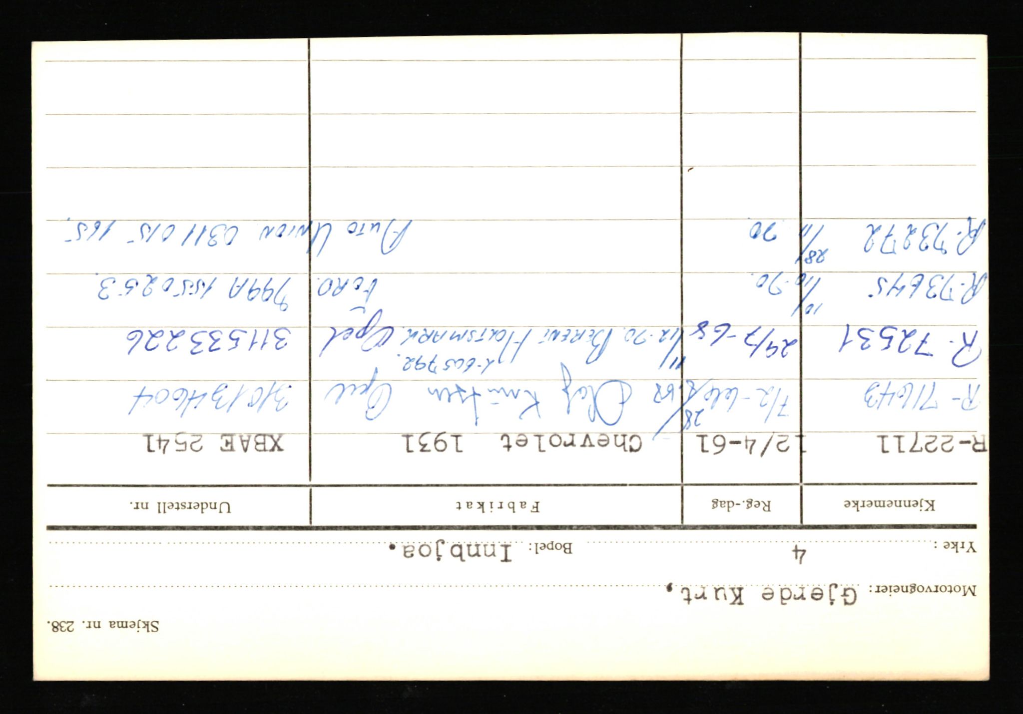 Haugesund trafikkstasjon, AV/SAST-A-101941/0/G/Ga/L0006: Eierkort, gamle - GJ-HA, 1930-1970, p. 5