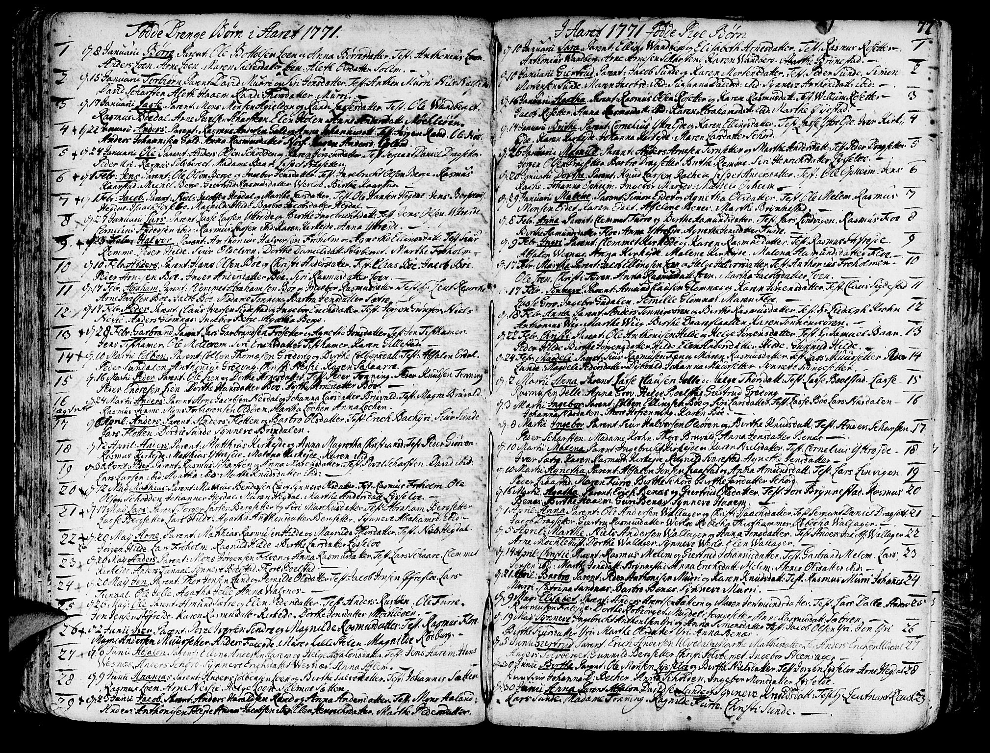 Innvik sokneprestembete, SAB/A-80501: Parish register (official) no. A 1, 1750-1816, p. 77