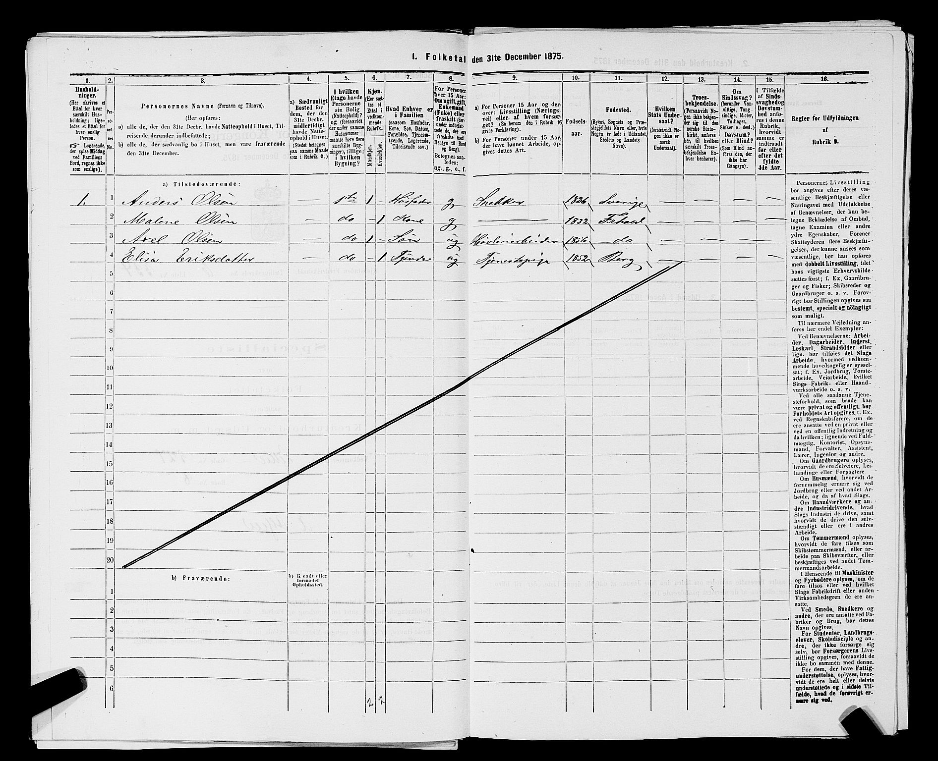 RA, 1875 census for 0101P Fredrikshald, 1875, p. 618