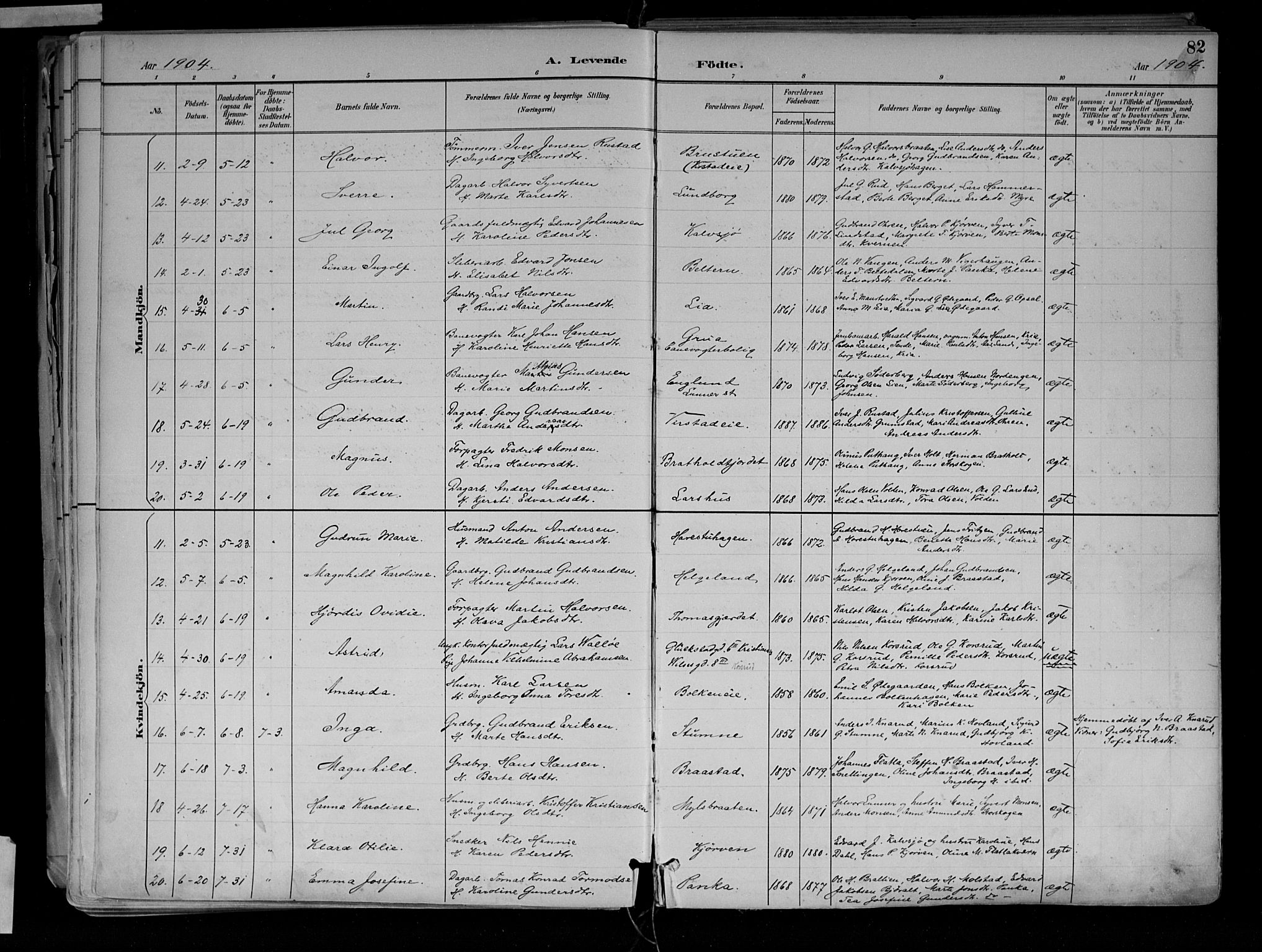 Jevnaker prestekontor, SAH/PREST-116/H/Ha/Haa/L0010: Parish register (official) no. 10, 1891-1906, p. 82