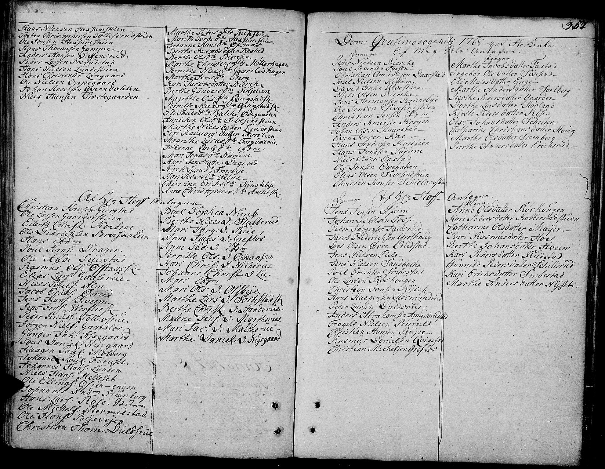 Toten prestekontor, SAH/PREST-102/H/Ha/Haa/L0005: Parish register (official) no. 5, 1761-1772, p. 357