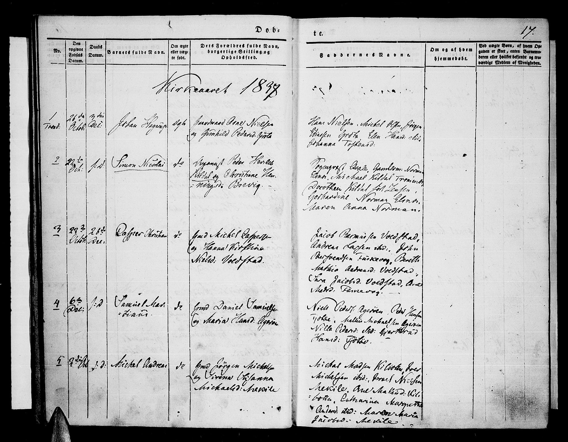 Trondenes sokneprestkontor, SATØ/S-1319/H/Ha/L0008kirke: Parish register (official) no. 8, 1835-1840, p. 17