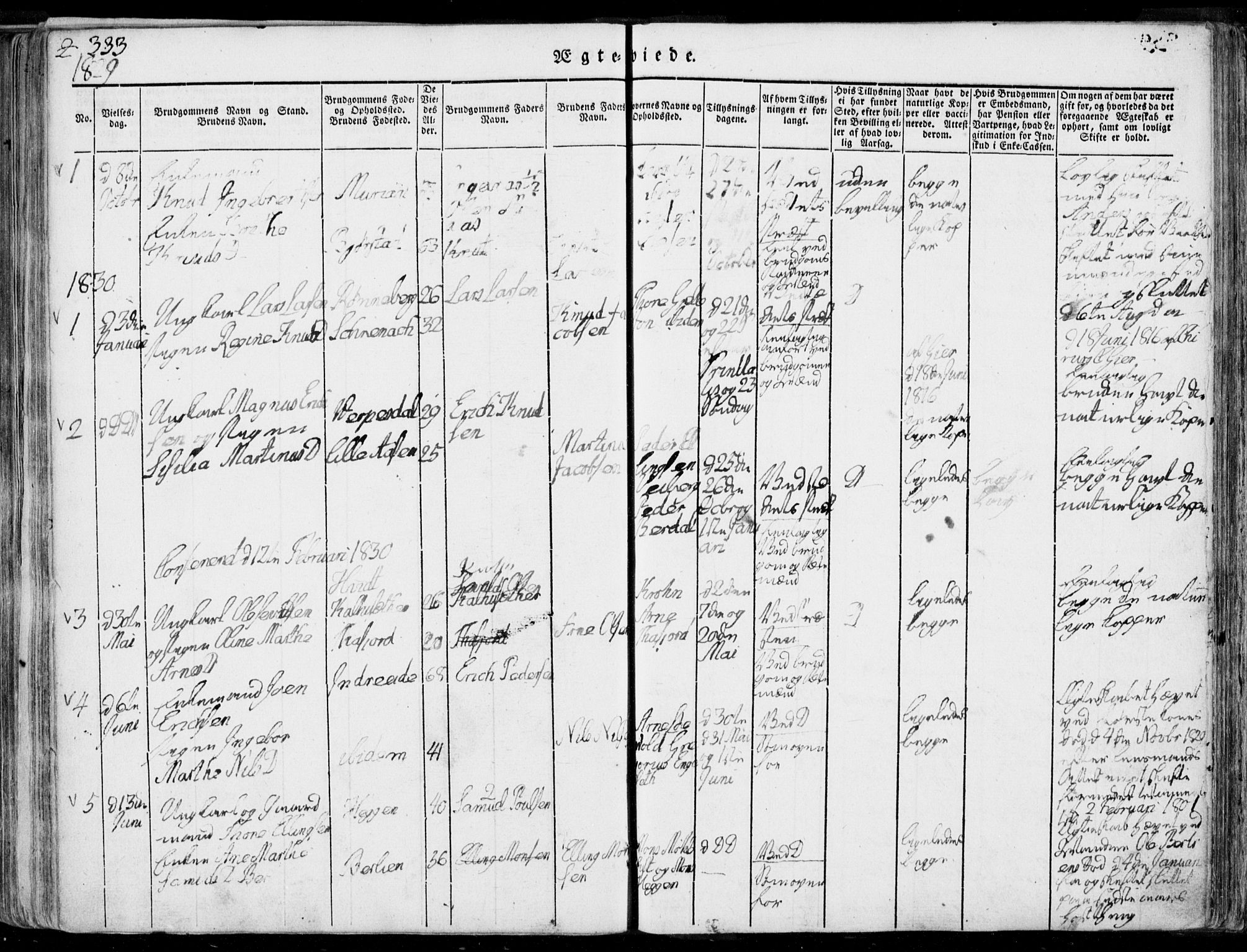 Ministerialprotokoller, klokkerbøker og fødselsregistre - Møre og Romsdal, SAT/A-1454/519/L0248: Parish register (official) no. 519A07, 1829-1860, p. 333