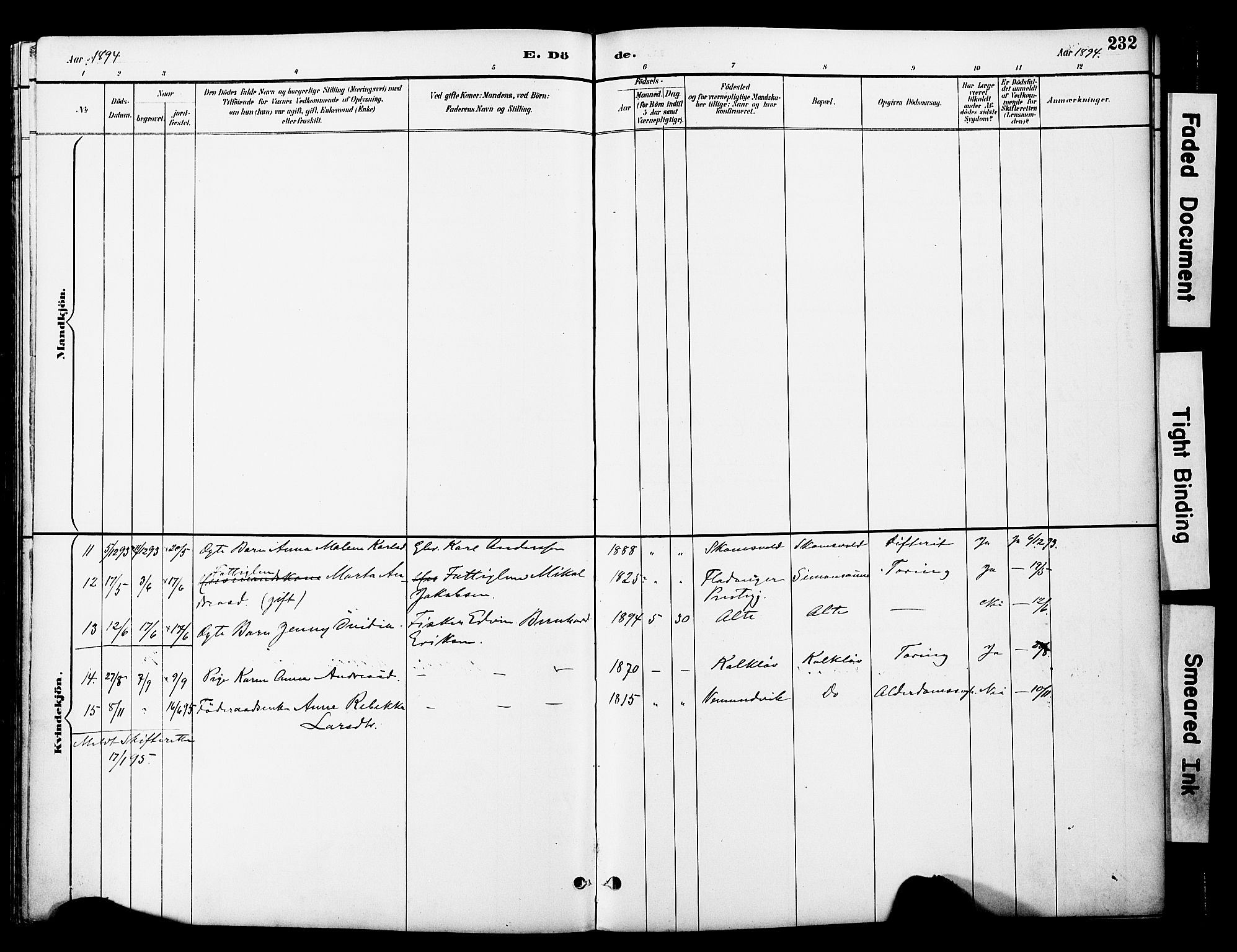 Ministerialprotokoller, klokkerbøker og fødselsregistre - Nord-Trøndelag, AV/SAT-A-1458/774/L0628: Parish register (official) no. 774A02, 1887-1903, p. 232