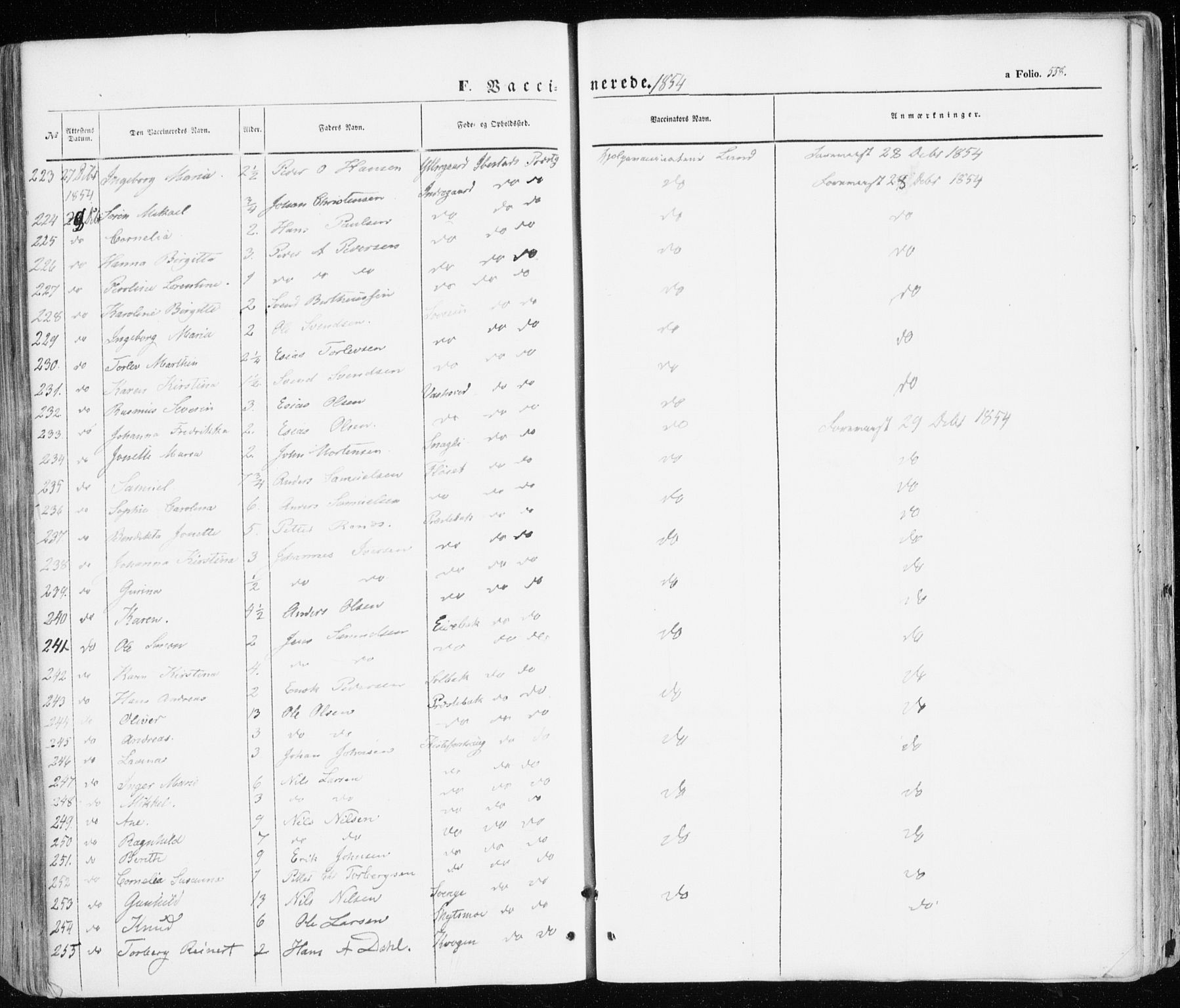 Ibestad sokneprestembete, SATØ/S-0077/H/Ha/Haa/L0008kirke: Parish register (official) no. 8, 1850-1859, p. 558