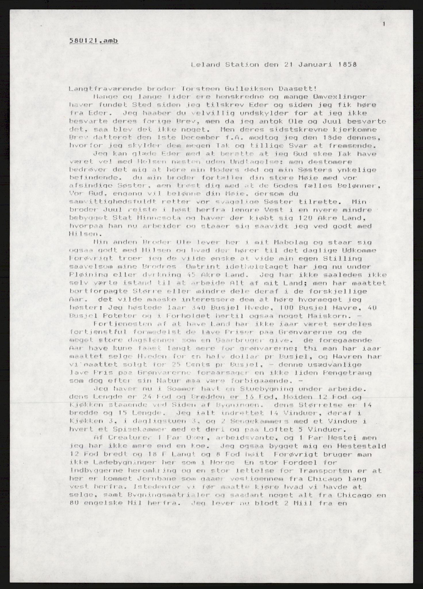 Samlinger til kildeutgivelse, Amerikabrevene, RA/EA-4057/F/L0017: Innlån fra Buskerud: Bratås, 1838-1914, p. 109