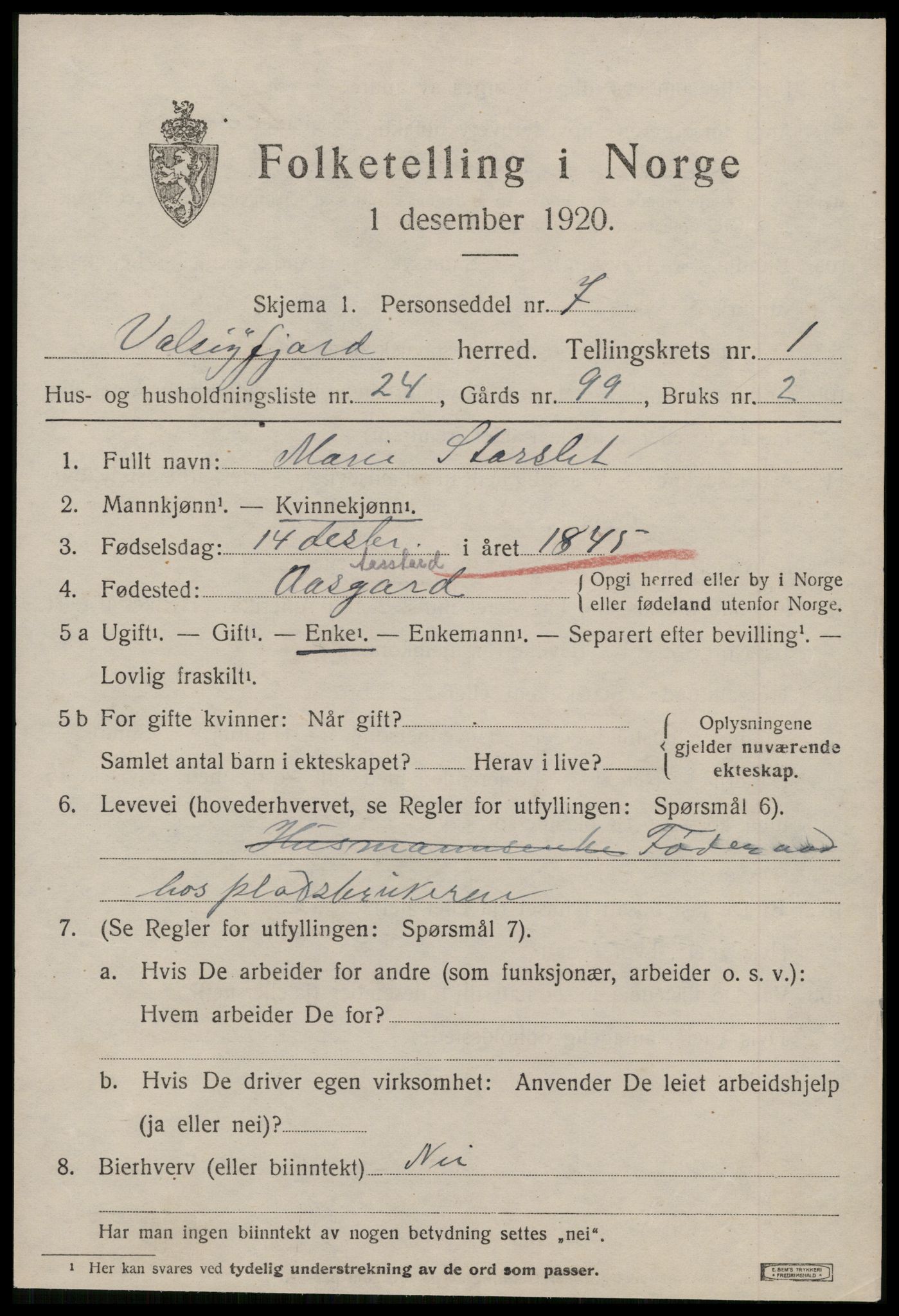 SAT, 1920 census for Valsøyfjord, 1920, p. 757