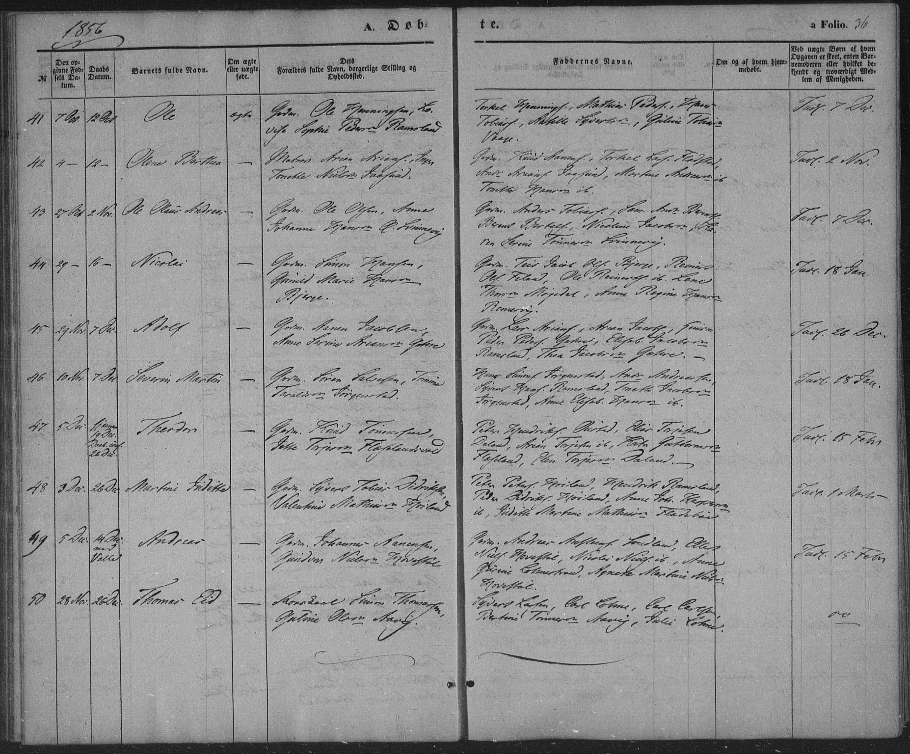 Sør-Audnedal sokneprestkontor, AV/SAK-1111-0039/F/Fa/Faa/L0002: Parish register (official) no. A 2, 1848-1867, p. 36