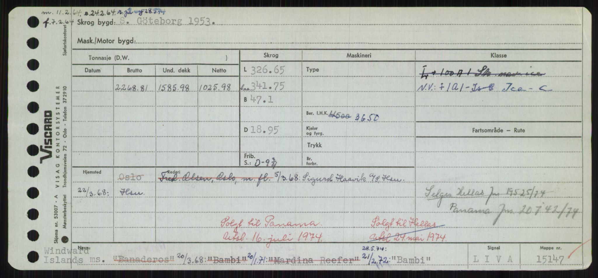 Sjøfartsdirektoratet med forløpere, Skipsmålingen, AV/RA-S-1627/H/Hd/L0003: Fartøy, B-Bev, p. 189