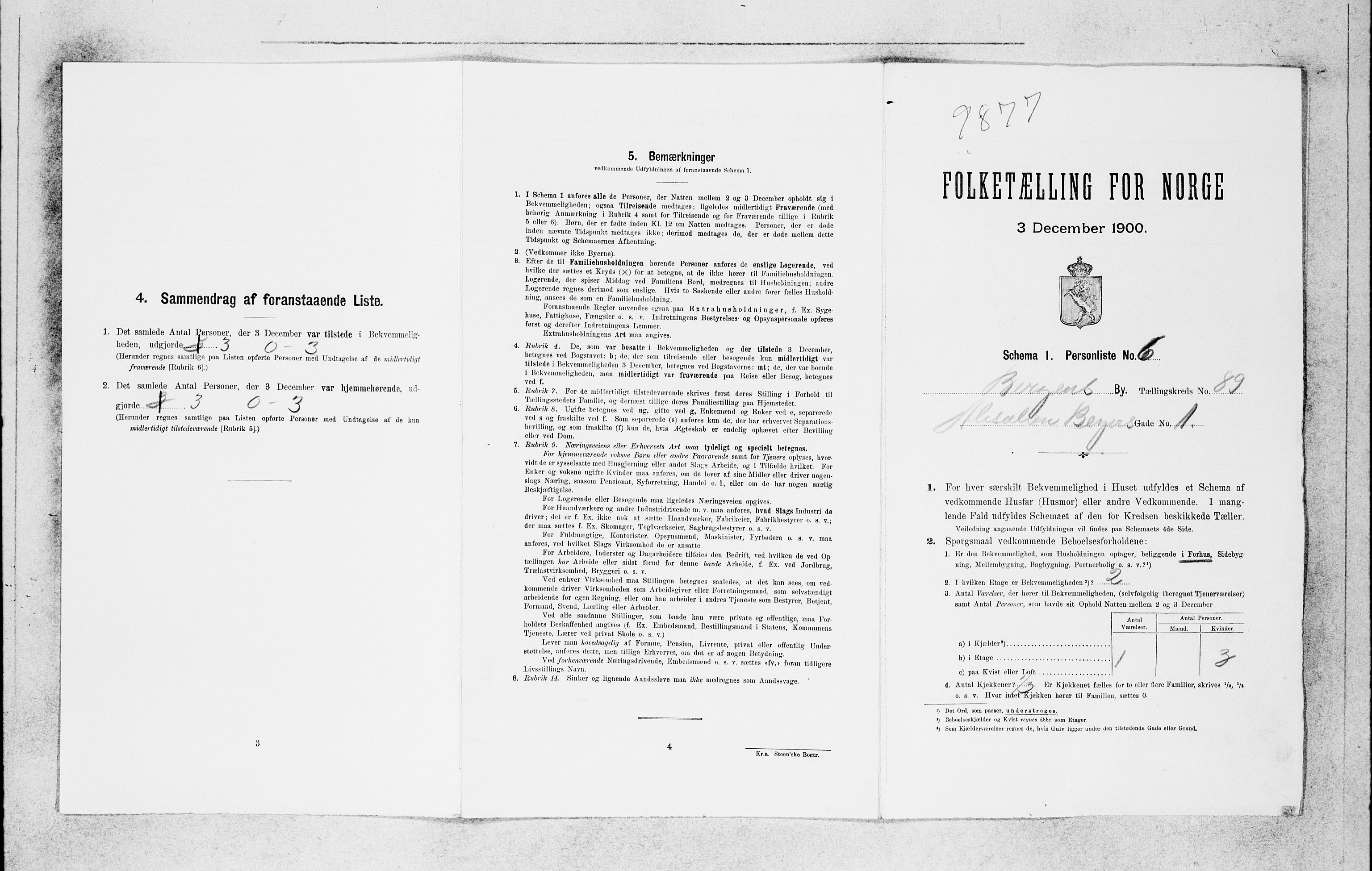 SAB, 1900 census for Bergen, 1900, p. 19267