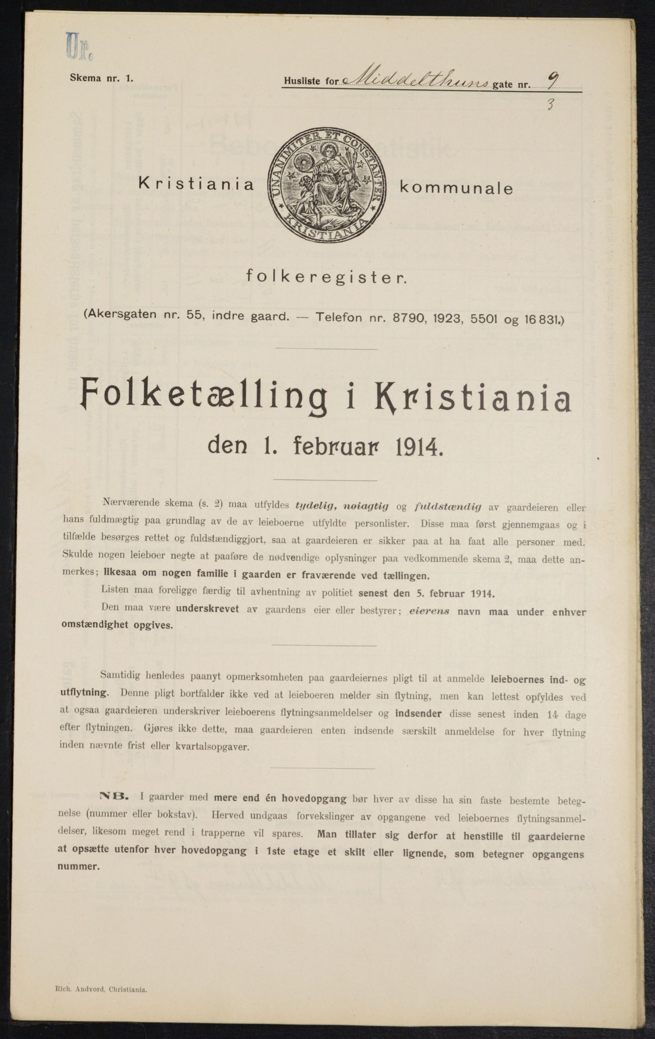 OBA, Municipal Census 1914 for Kristiania, 1914, p. 65275