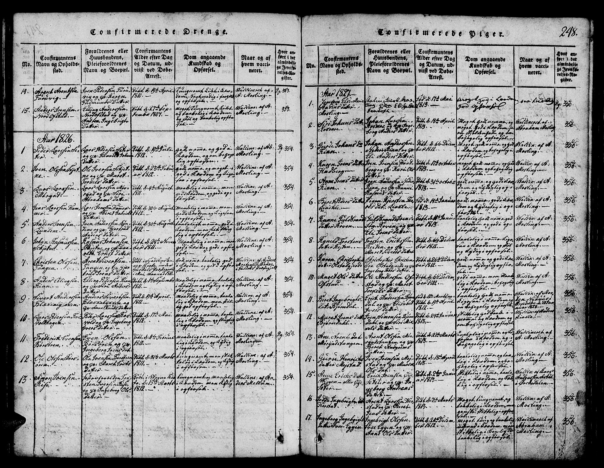 Ministerialprotokoller, klokkerbøker og fødselsregistre - Sør-Trøndelag, SAT/A-1456/665/L0776: Parish register (copy) no. 665C01, 1817-1837, p. 248