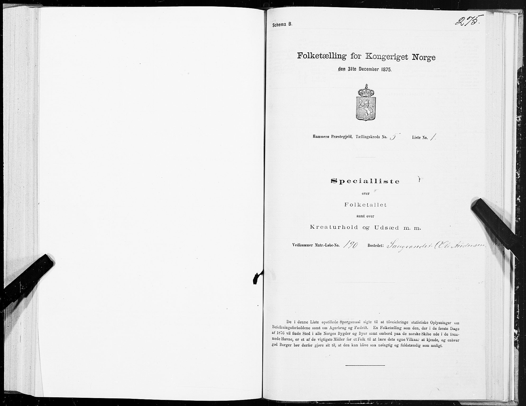 SAT, 1875 census for 1849P Hamarøy, 1875, p. 2275